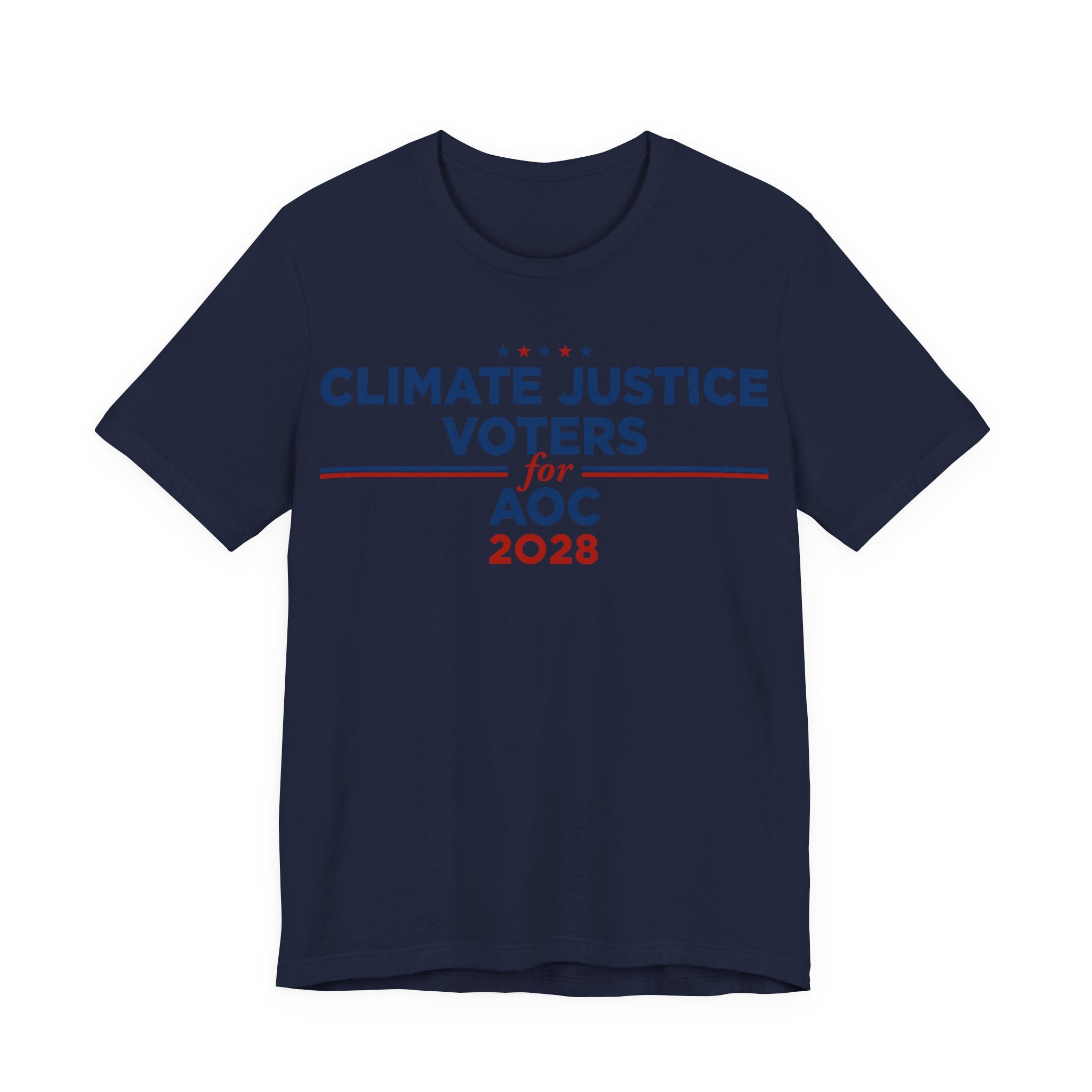 Climate Justice Voters for AOC 2028 T-Shirt | Bella+Canvas 3001 Political Graphic Tee