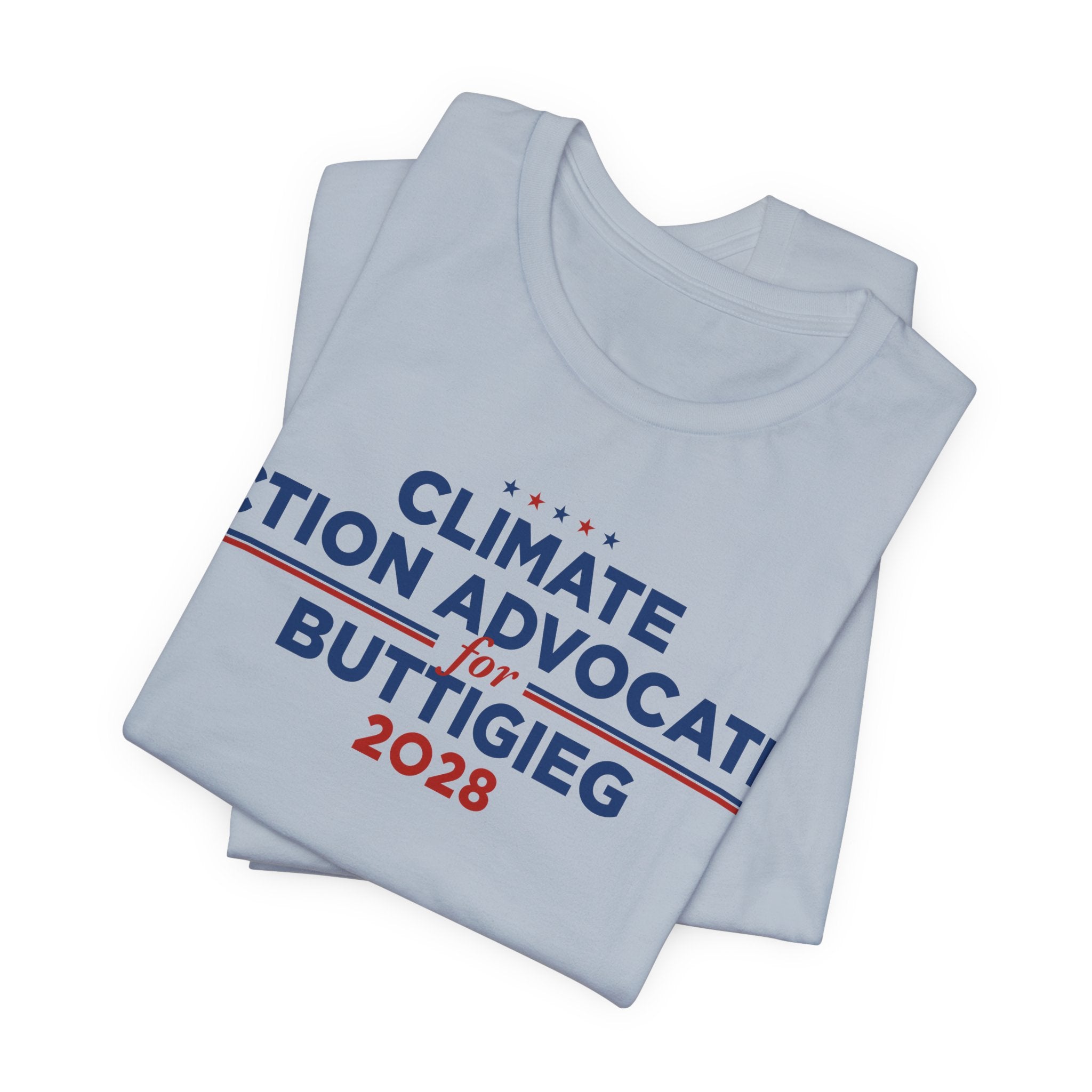 Climate Action Advocates for Buttigieg 2028 T-Shirt | Bella+Canvas 3001 Political Graphic Tee