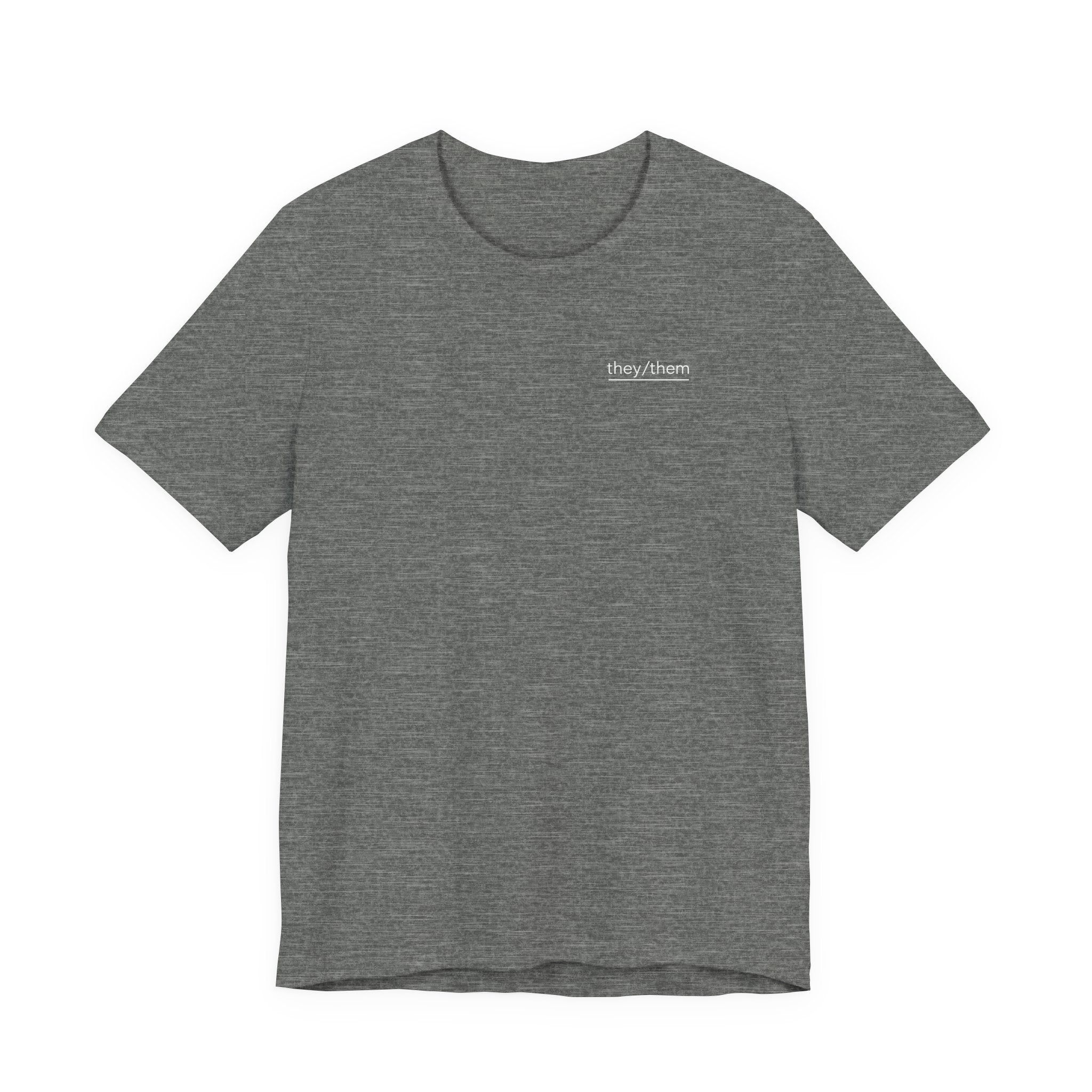 They/Them Pronoun T-Shirt – Minimalist Chest Graphic Tee