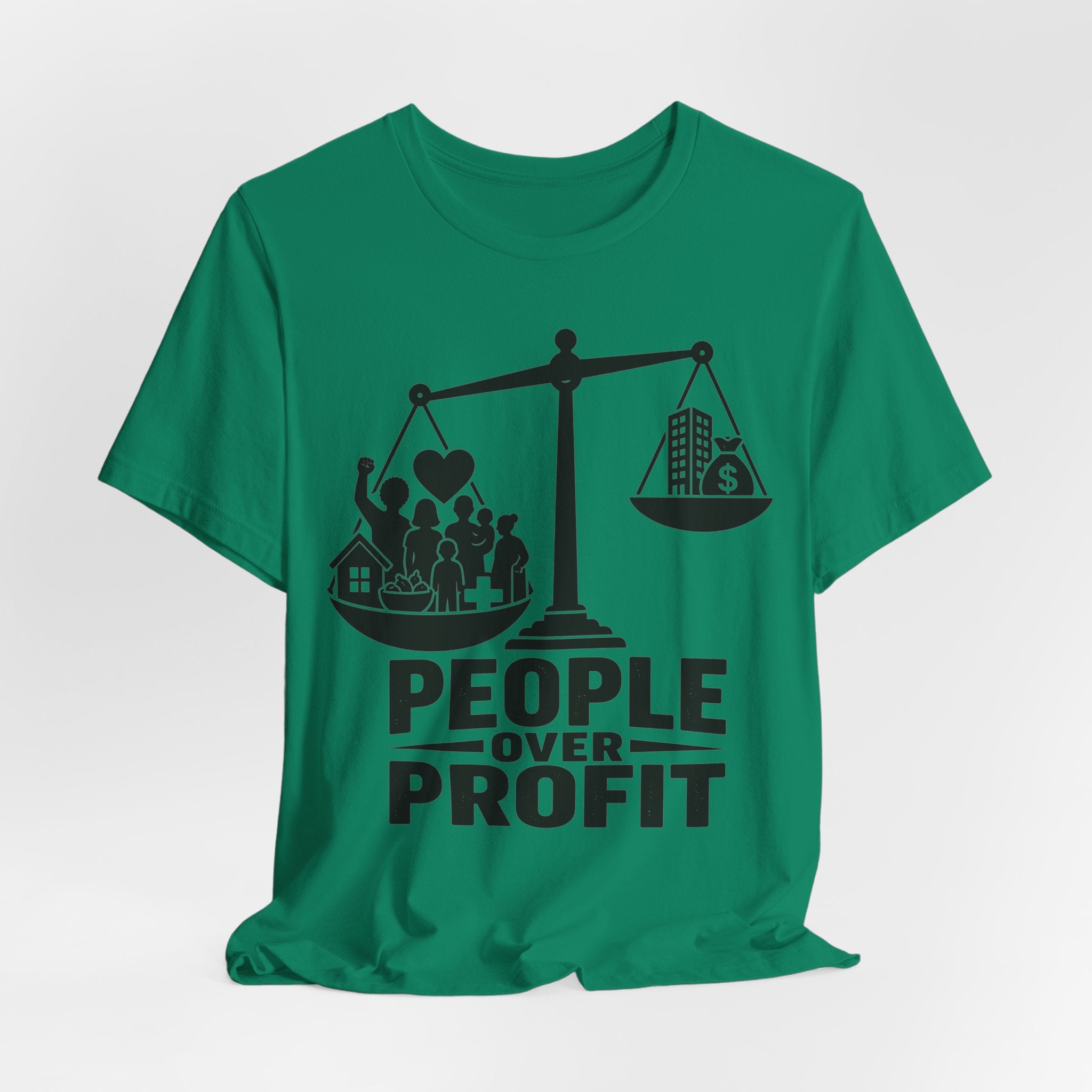 People Over Profit T-Shirt | Bella+Canvas 3001 Economic Justice Graphic Tee