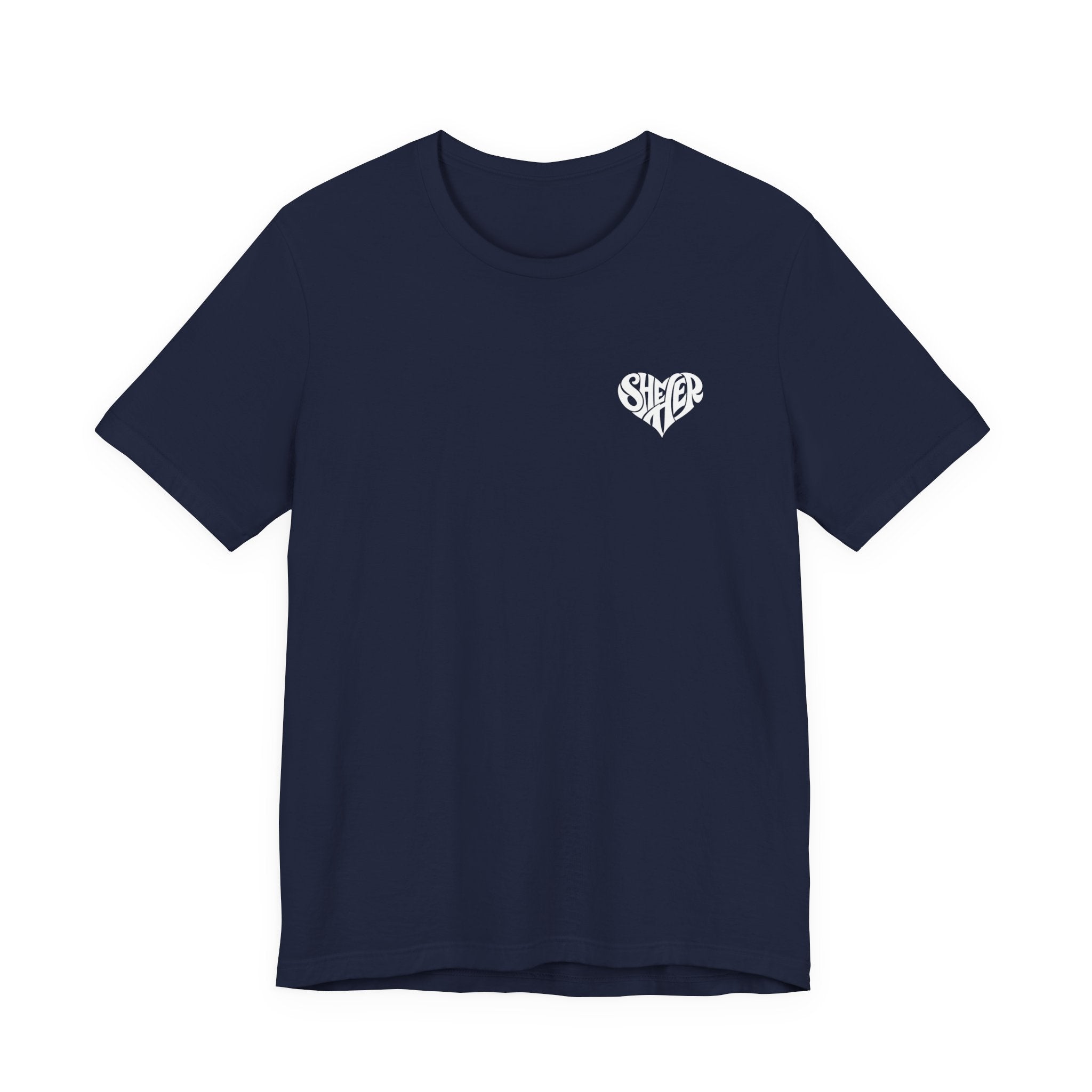 She/Her Heart Pronoun T-Shirt – Minimalist Chest Graphic Tee