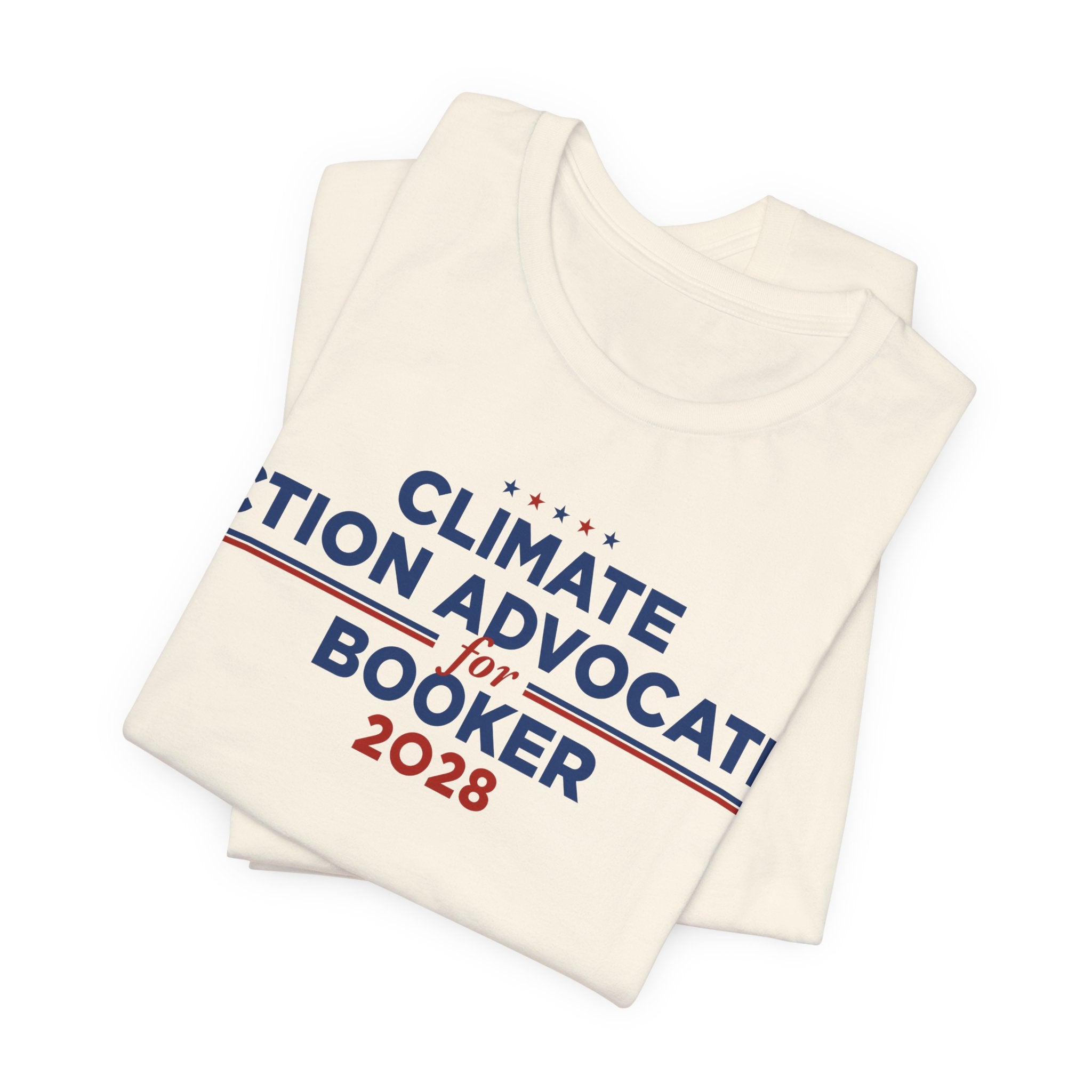 Climate Action Advocates for Booker 2028 T-Shirt | Bella+Canvas 3001 Political Graphic Tee