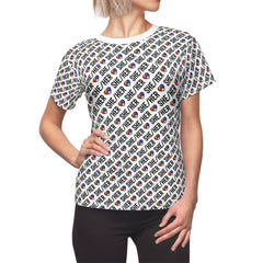 She/Her Pride Pattern Women’s T-Shirt | All-Over Print Pronoun Tee