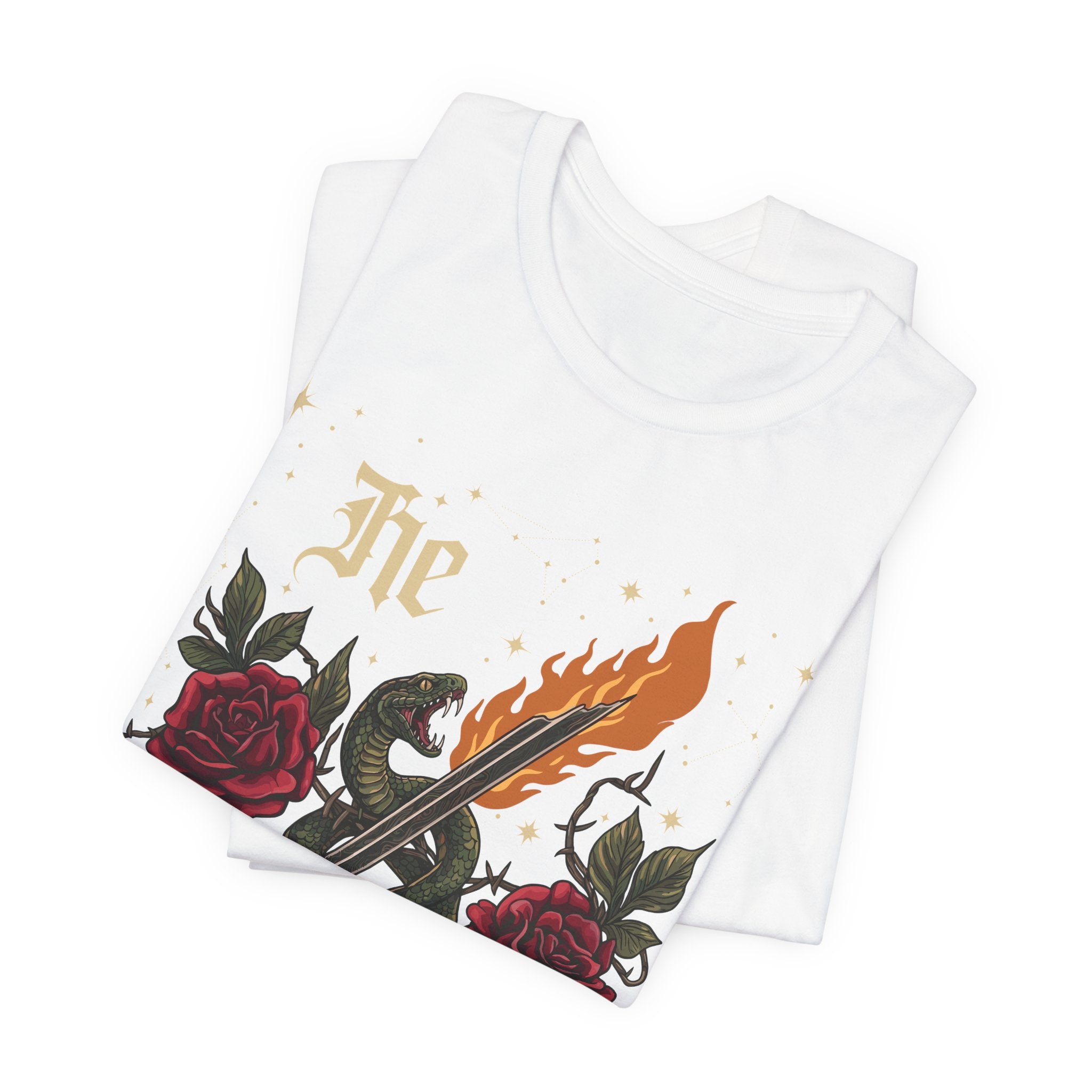 He/They Gothic Tattoo T-Shirt | Bella+Canvas 3001 Pronoun Graphic Tee