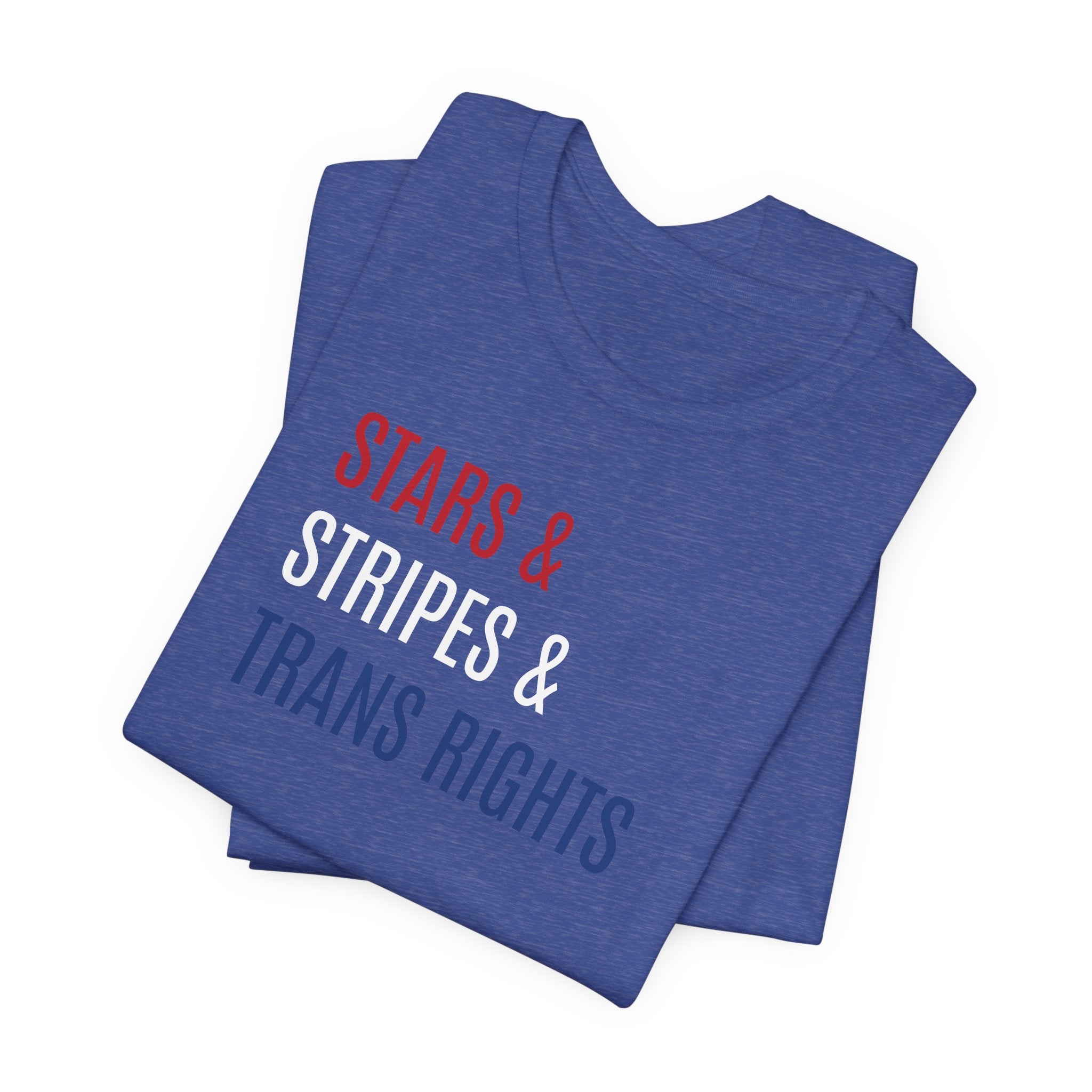 Stars, Stripes, Trans Rights T-Shirt - Red White Blue Patriotic Shirt - LGBTQ - Transgender Tee