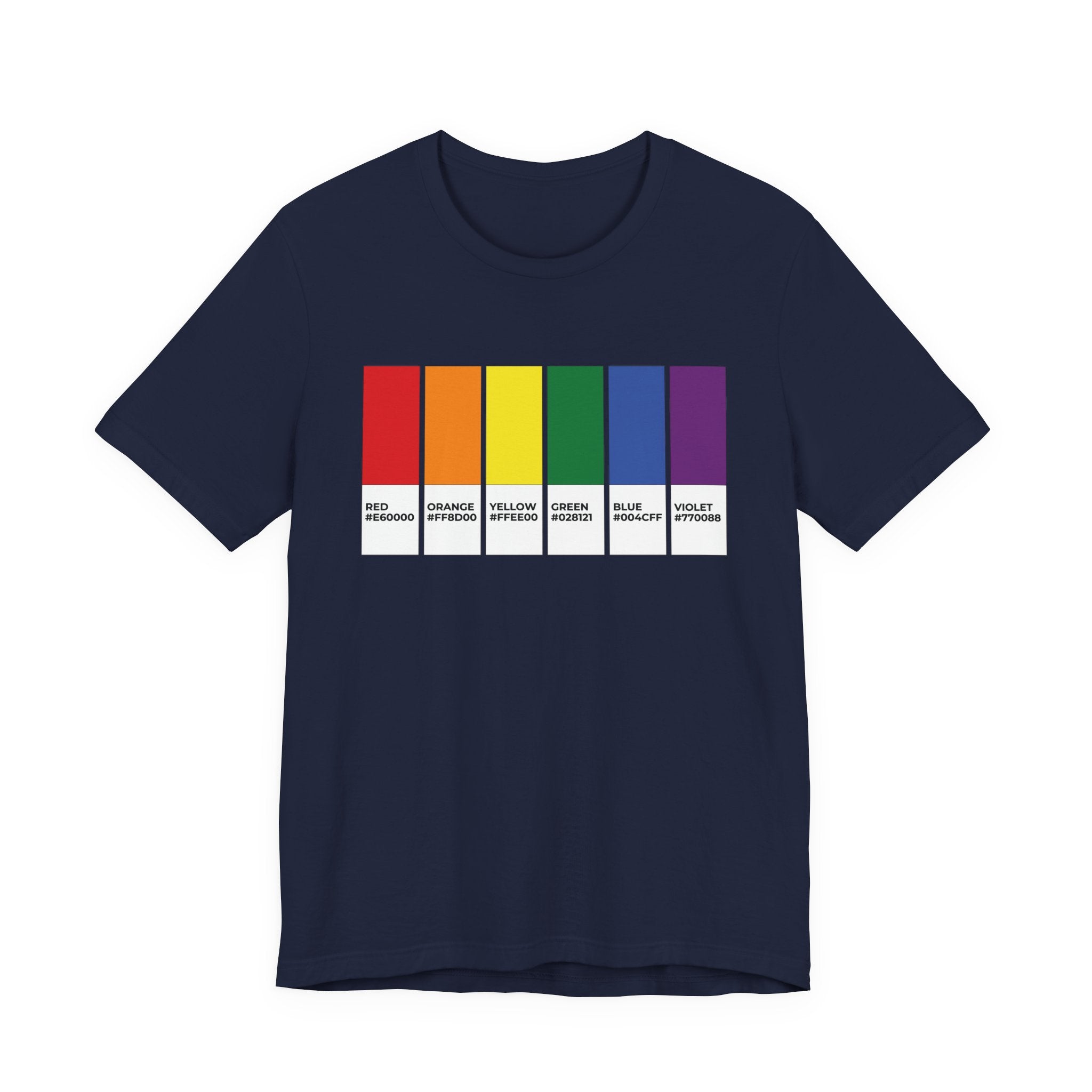 Funny LGBTQIA Pride Flag Pantone Colors Unisex Jersey Short Sleeve T-Shirt