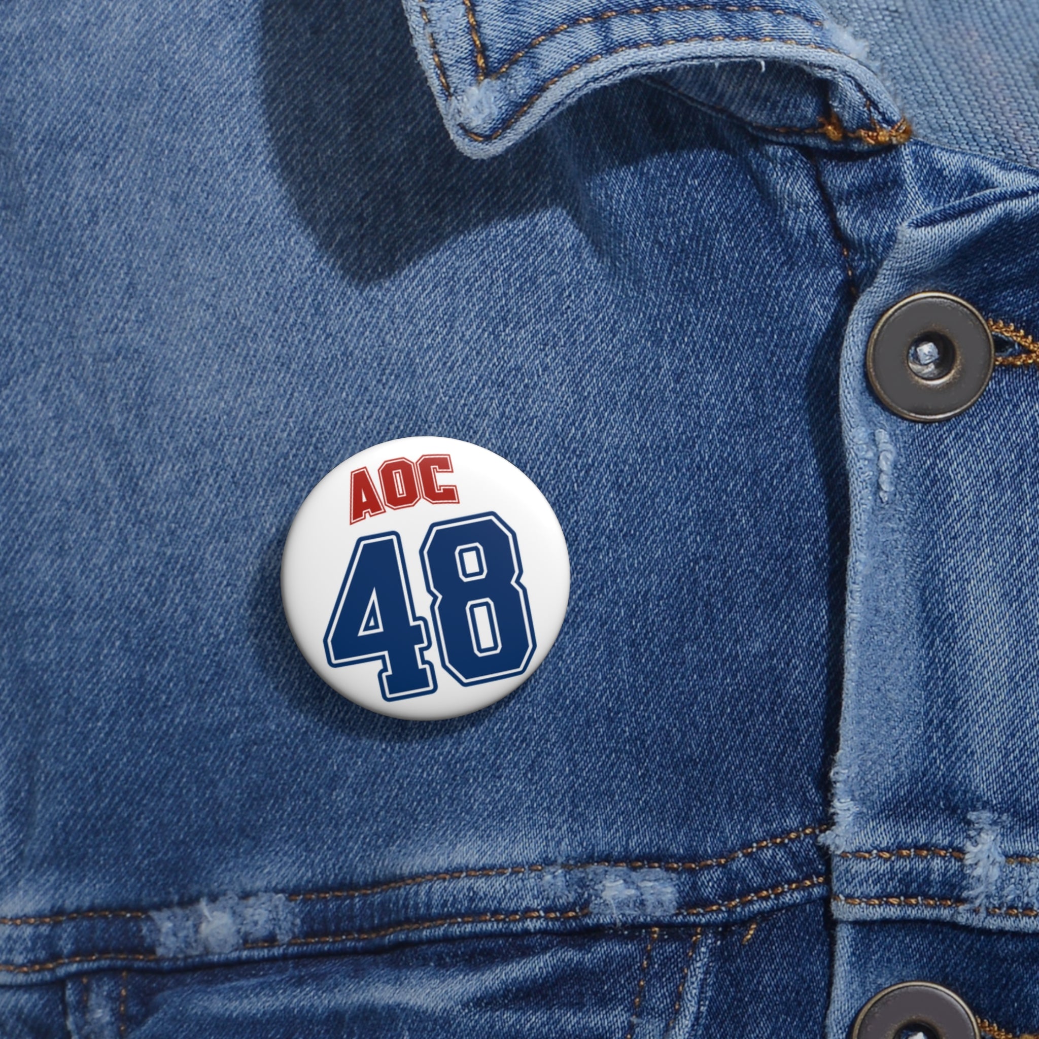 Team AOC for 48th President Pin Button