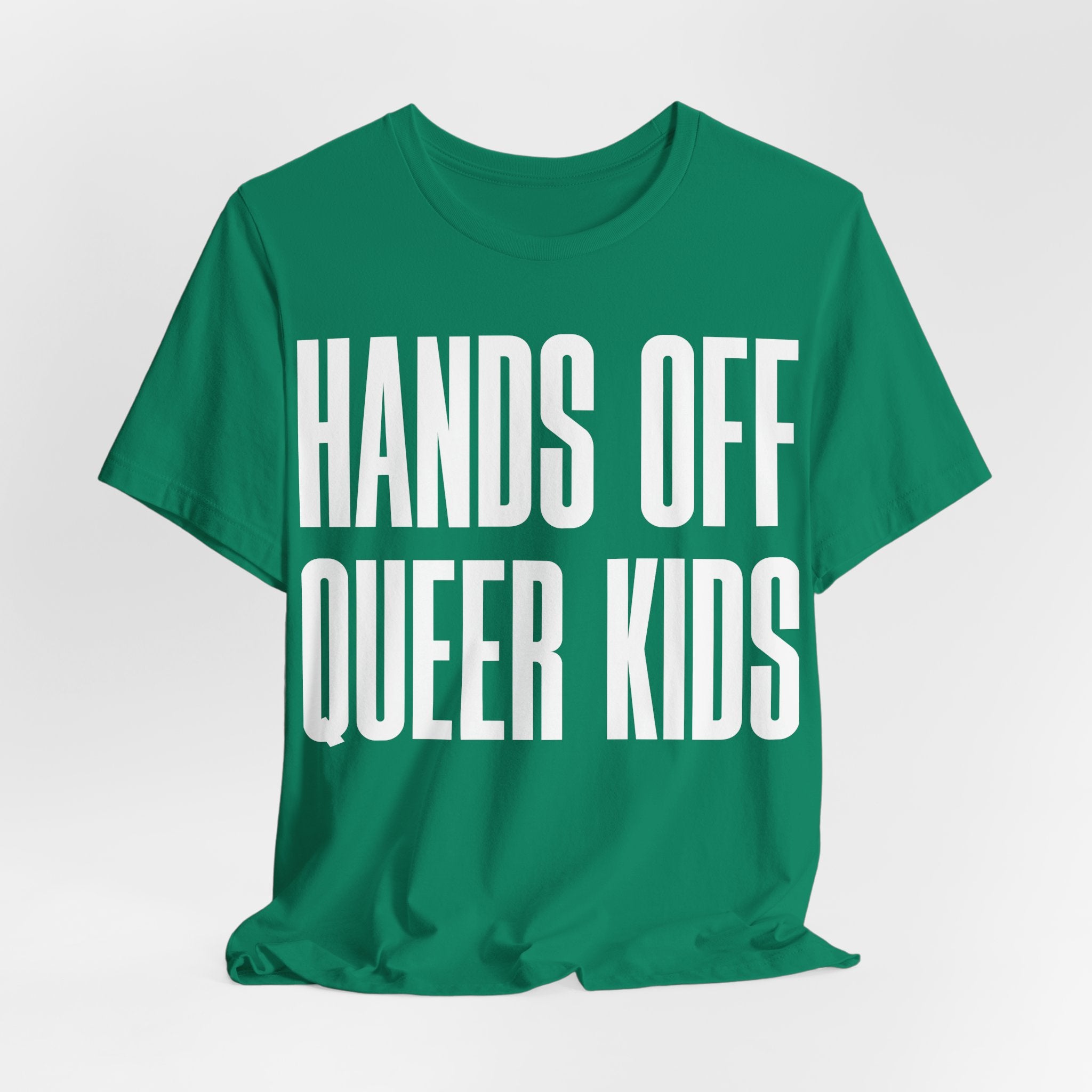 Hands Off Queer Kids T-Shirt | LGBTQ+ Ally Protest Tee | Protect Queer & Trans Kids Graphic Shirt