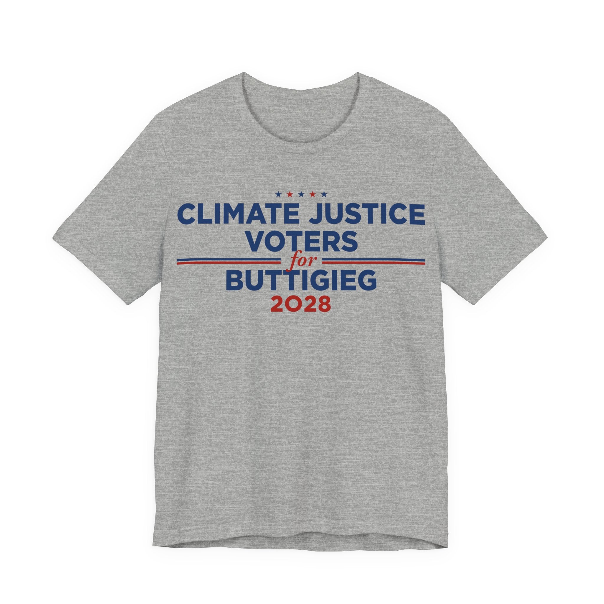 Climate Justice Voters for Buttigieg 2028 T-Shirt | Bella+Canvas 3001 Political Graphic Tee