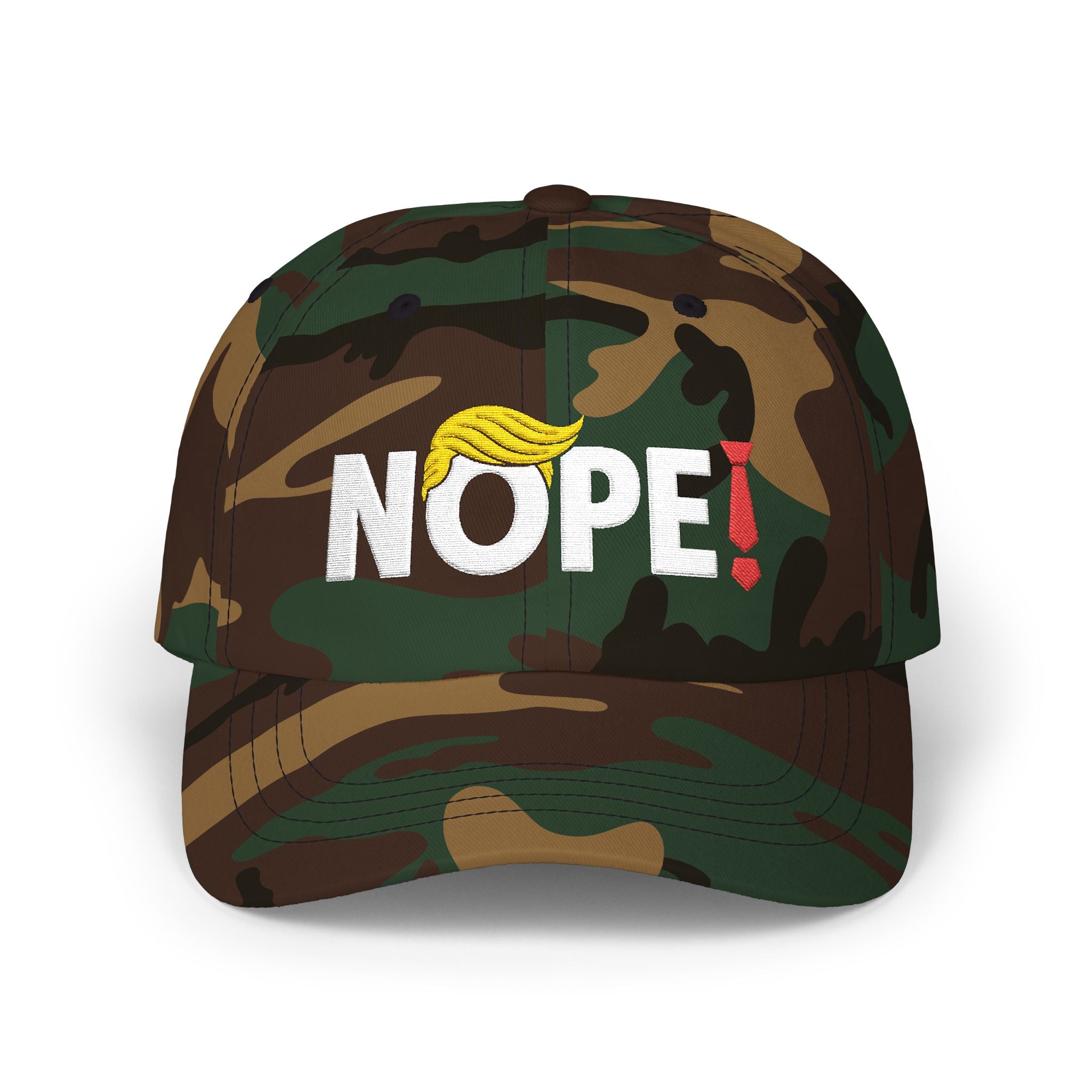 NOPE! Embroidered Classic Dad Cap — Funny Anti-Trump Political Statement Baseball Cap