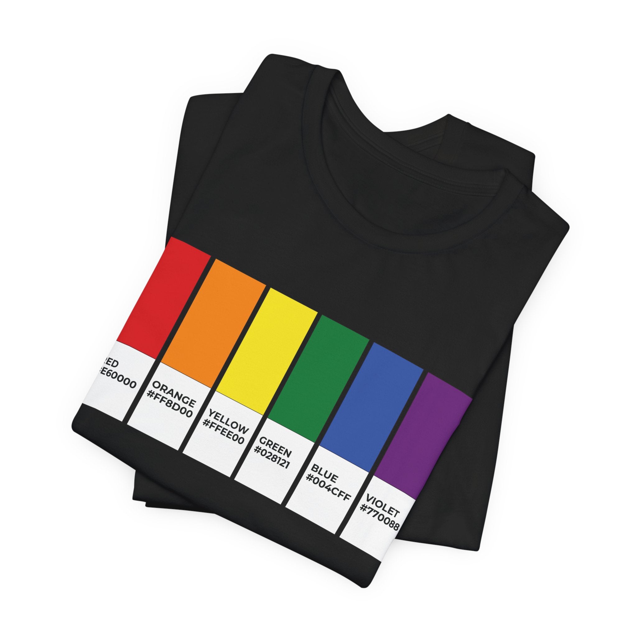 Funny LGBTQIA Pride Flag Pantone Colors Unisex Jersey Short Sleeve T-Shirt