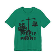 People Over Profit T-Shirt | Bella+Canvas 3001 Economic Justice Graphic Tee