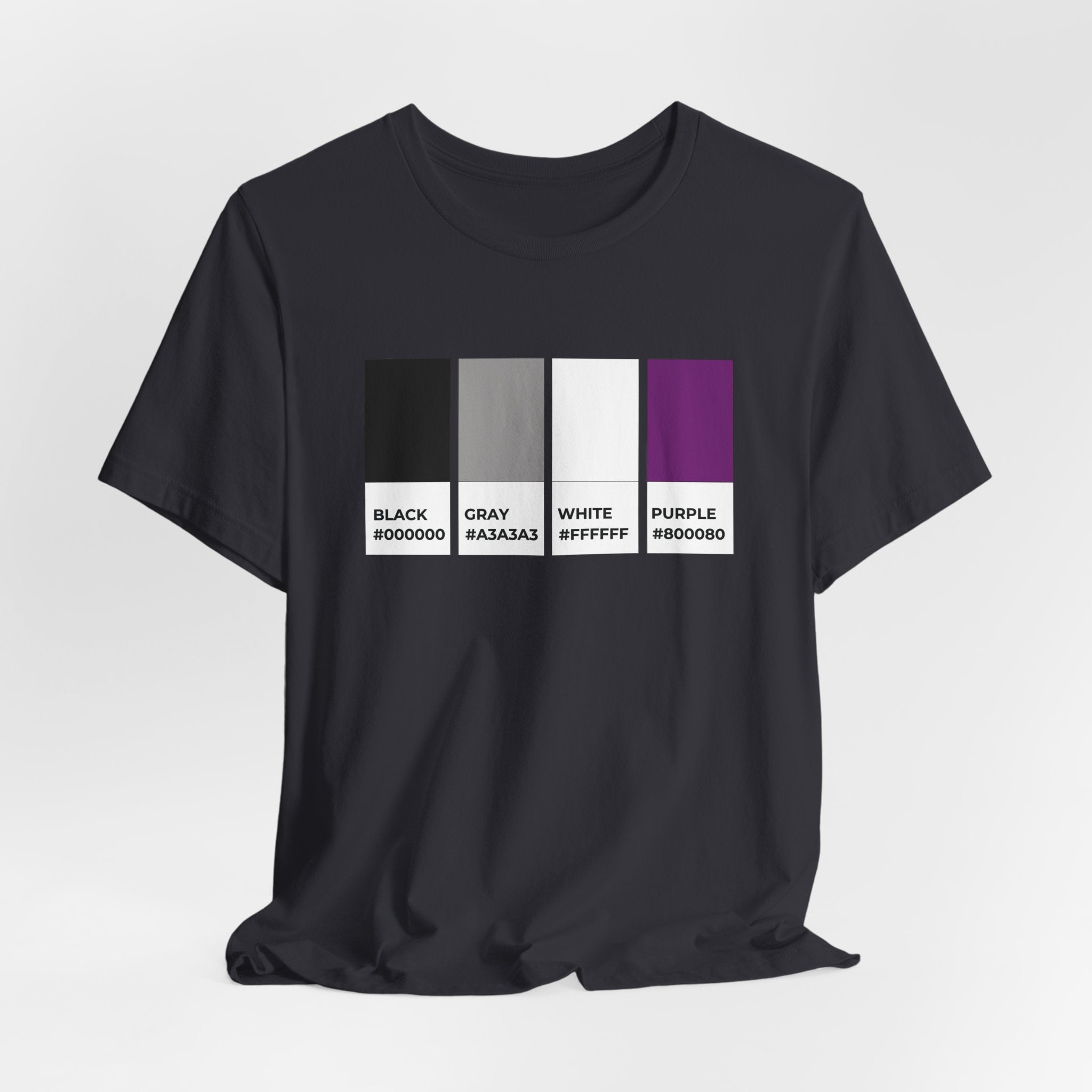 Funny Asexual Pride Flag Pantone Colors Unisex Jersey Short Sleeve T-Shirt