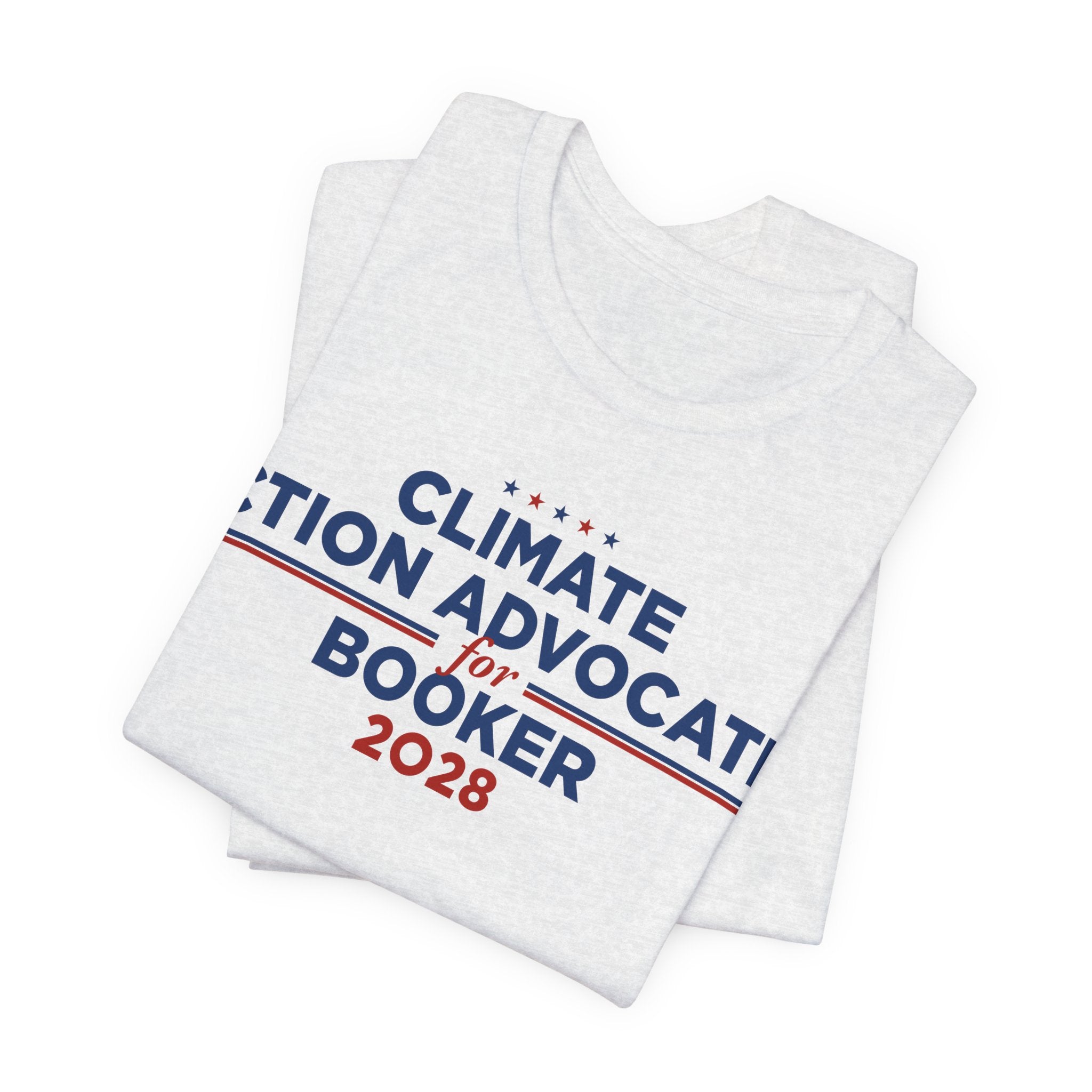 Climate Action Advocates for Booker 2028 T-Shirt | Bella+Canvas 3001 Political Graphic Tee