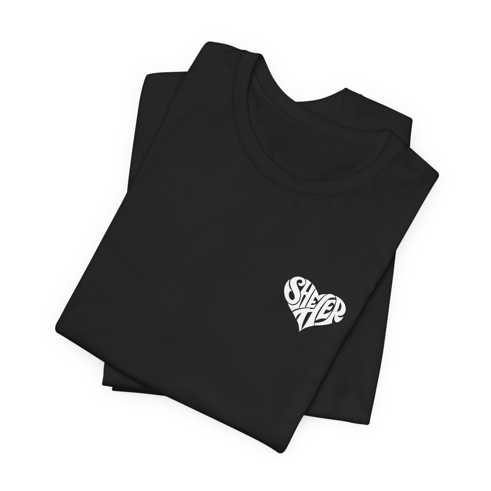 She/Her Heart Pronoun T-Shirt – Minimalist Chest Graphic Tee