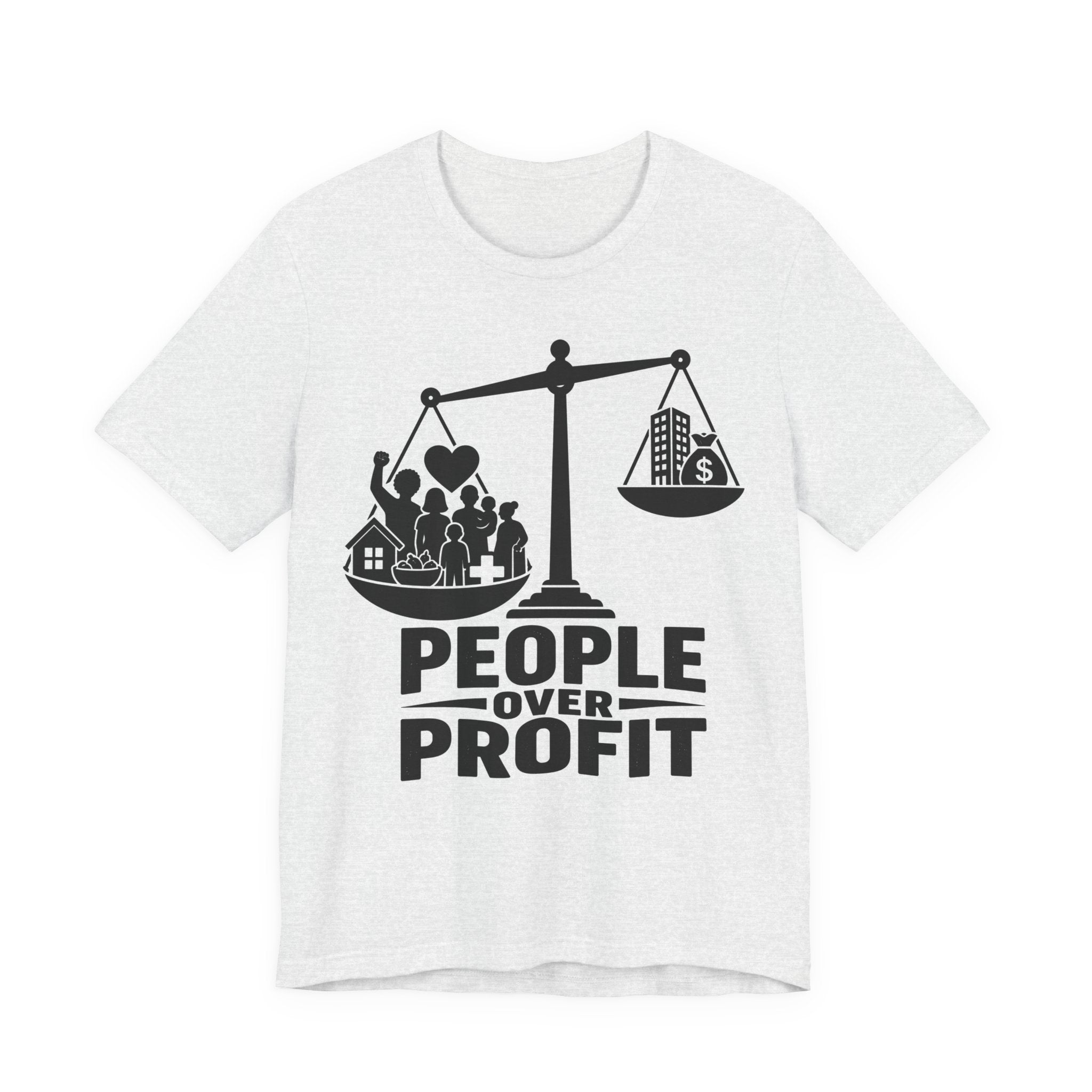 People Over Profit T-Shirt | Bella+Canvas 3001 Economic Justice Graphic Tee