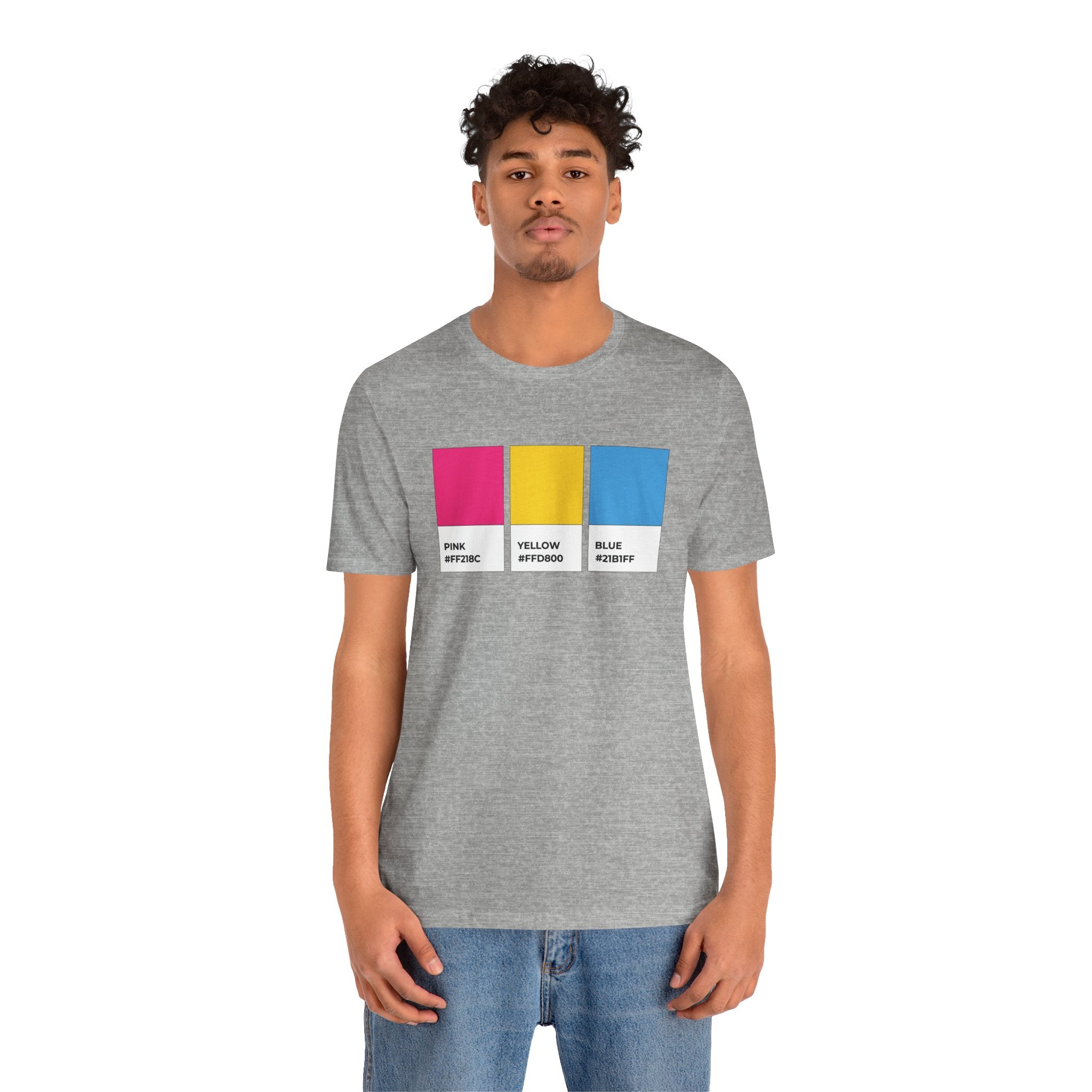 Funny Pansexual Pride Flag Pantone Colors Unisex Jersey Short Sleeve T-Shirt
