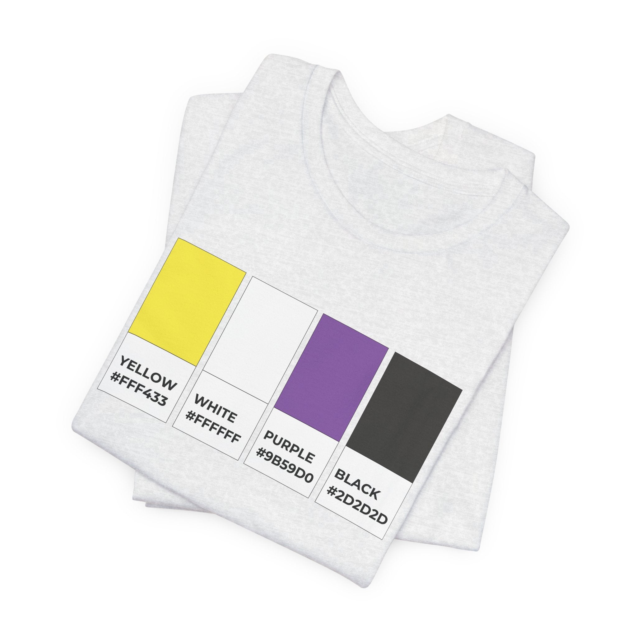 Funny Non-Binary Enby NB Pride Flag Pantone Colors Unisex Jersey Short Sleeve T-Shirt