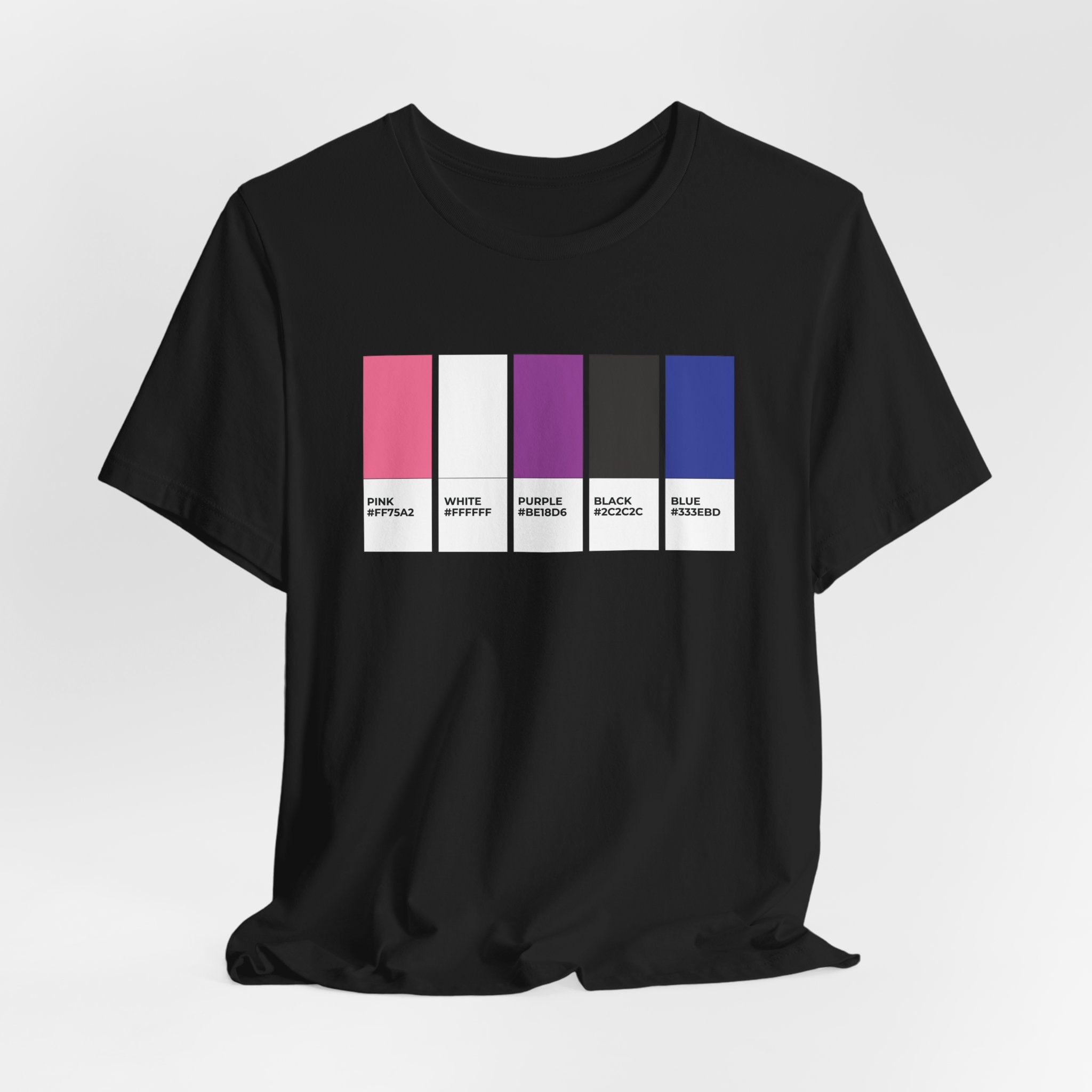 Funny Genderfluid Pride Flag Pantone Colors Unisex Jersey Short Sleeve T-Shirt