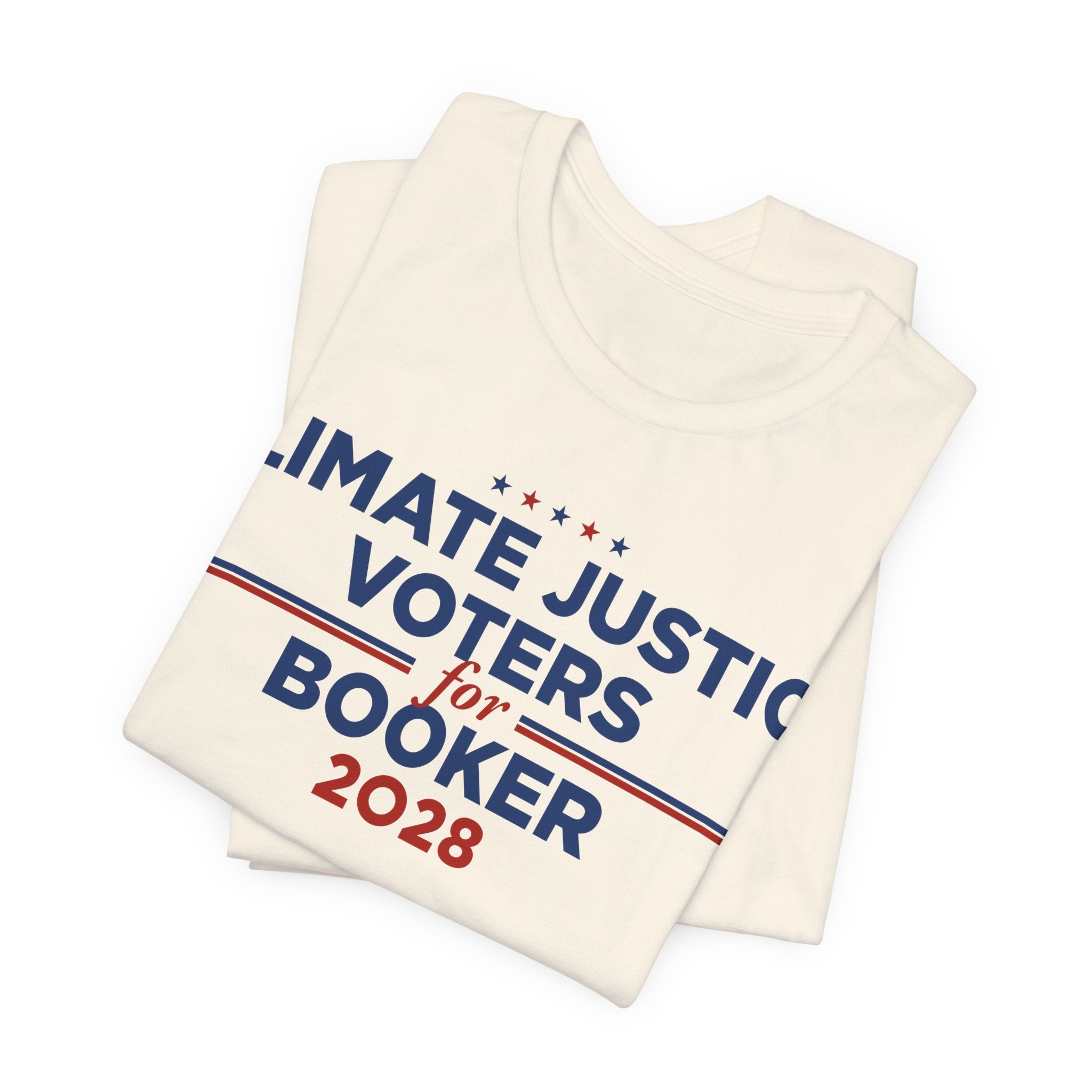 Climate Justice Voters for Booker 2028 T-Shirt | Bella+Canvas 3001 Political Graphic Tee