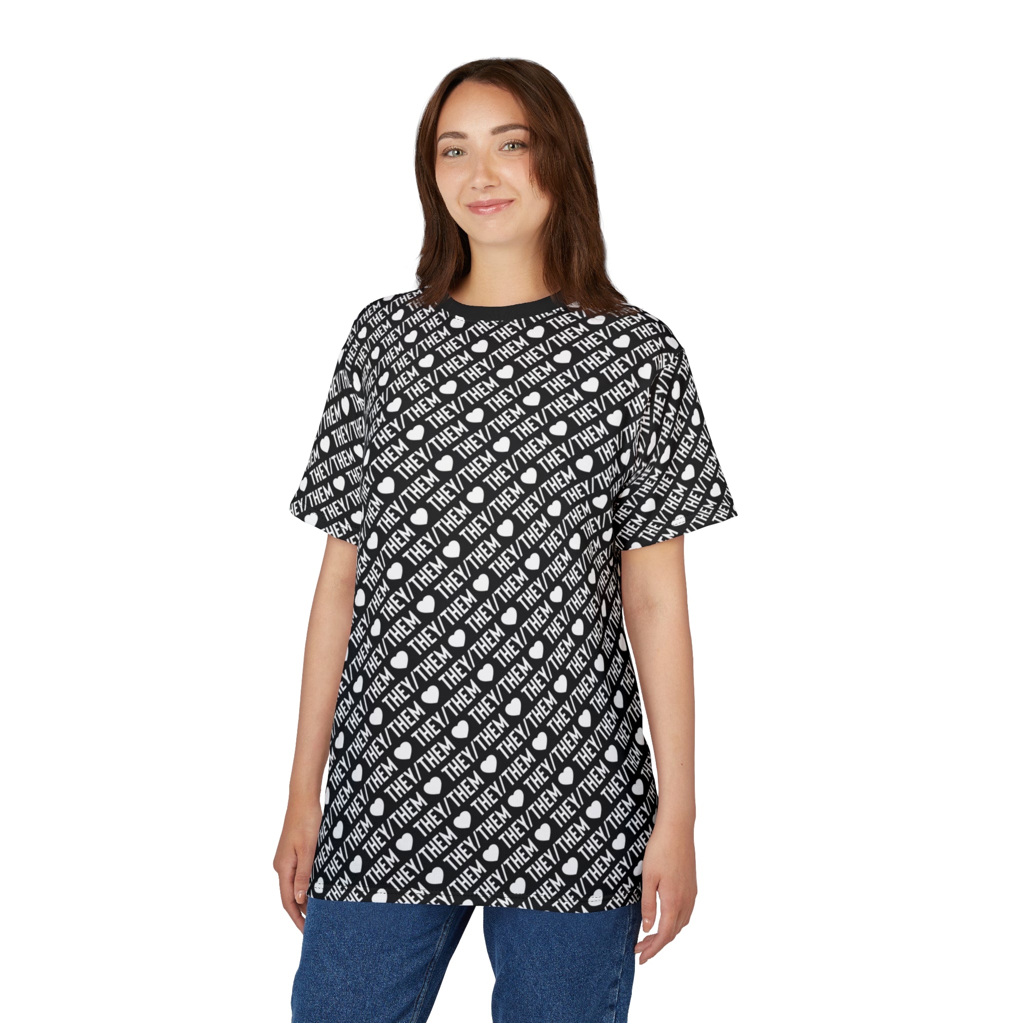 They/Them Monochrome Pride Pattern T-Shirt