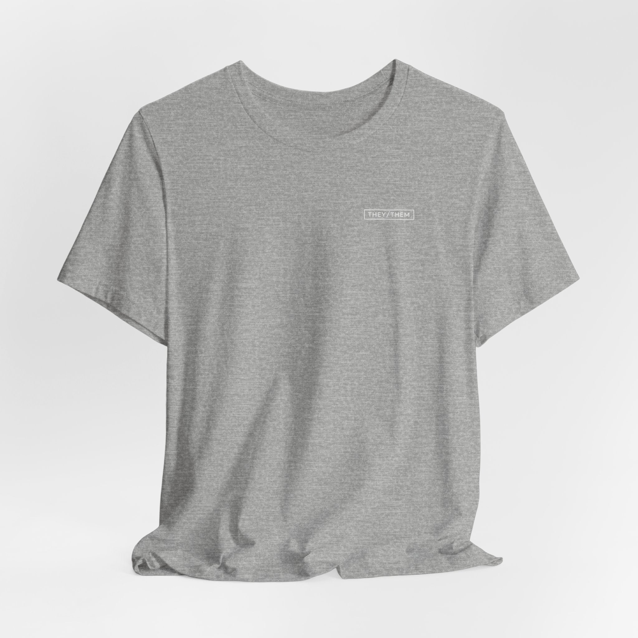 They/Them Pronoun T-Shirt – Minimalist Chest Graphic Tee
