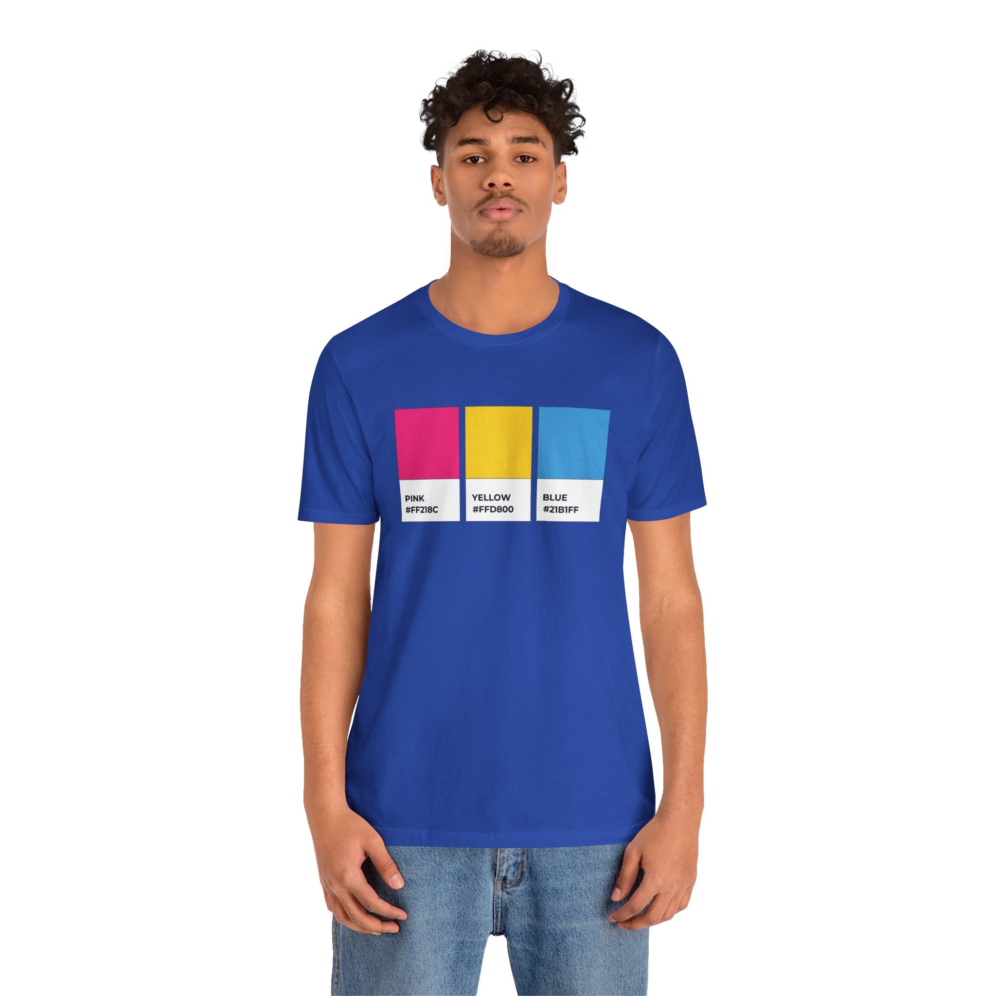 Funny Pansexual Pride Flag Pantone Colors Unisex Jersey Short Sleeve T-Shirt