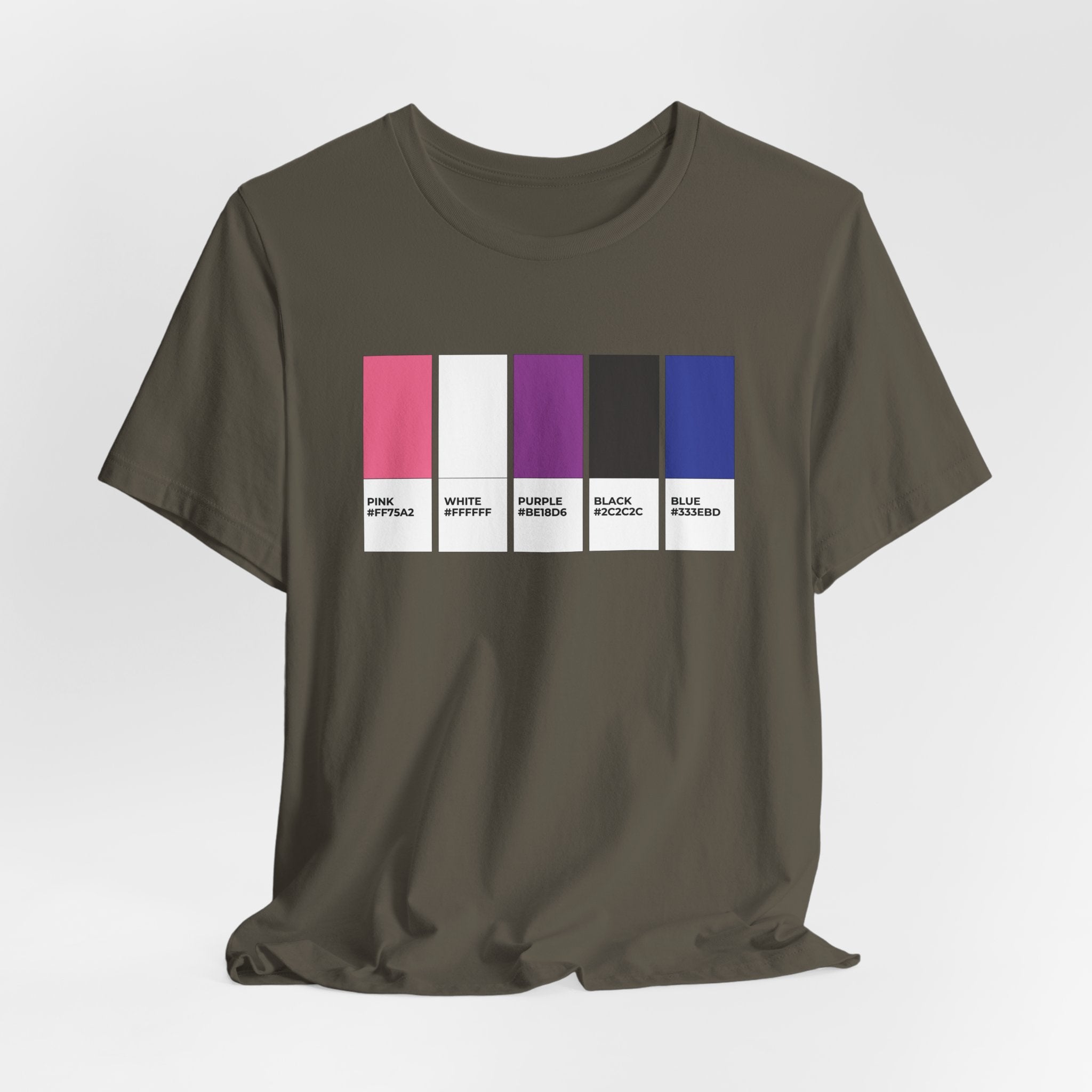 Funny Genderfluid Pride Flag Pantone Colors Unisex Jersey Short Sleeve T-Shirt