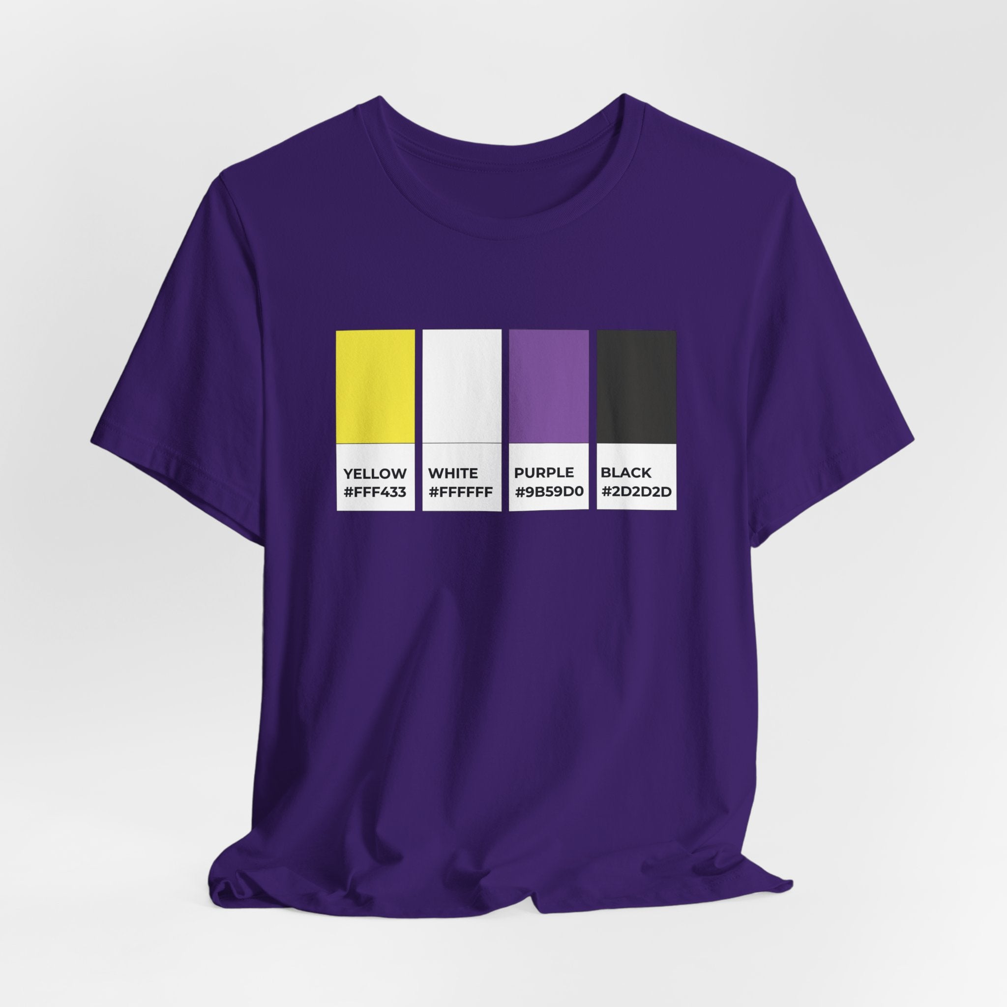 Funny Non-Binary Enby NB Pride Flag Pantone Colors Unisex Jersey Short Sleeve T-Shirt