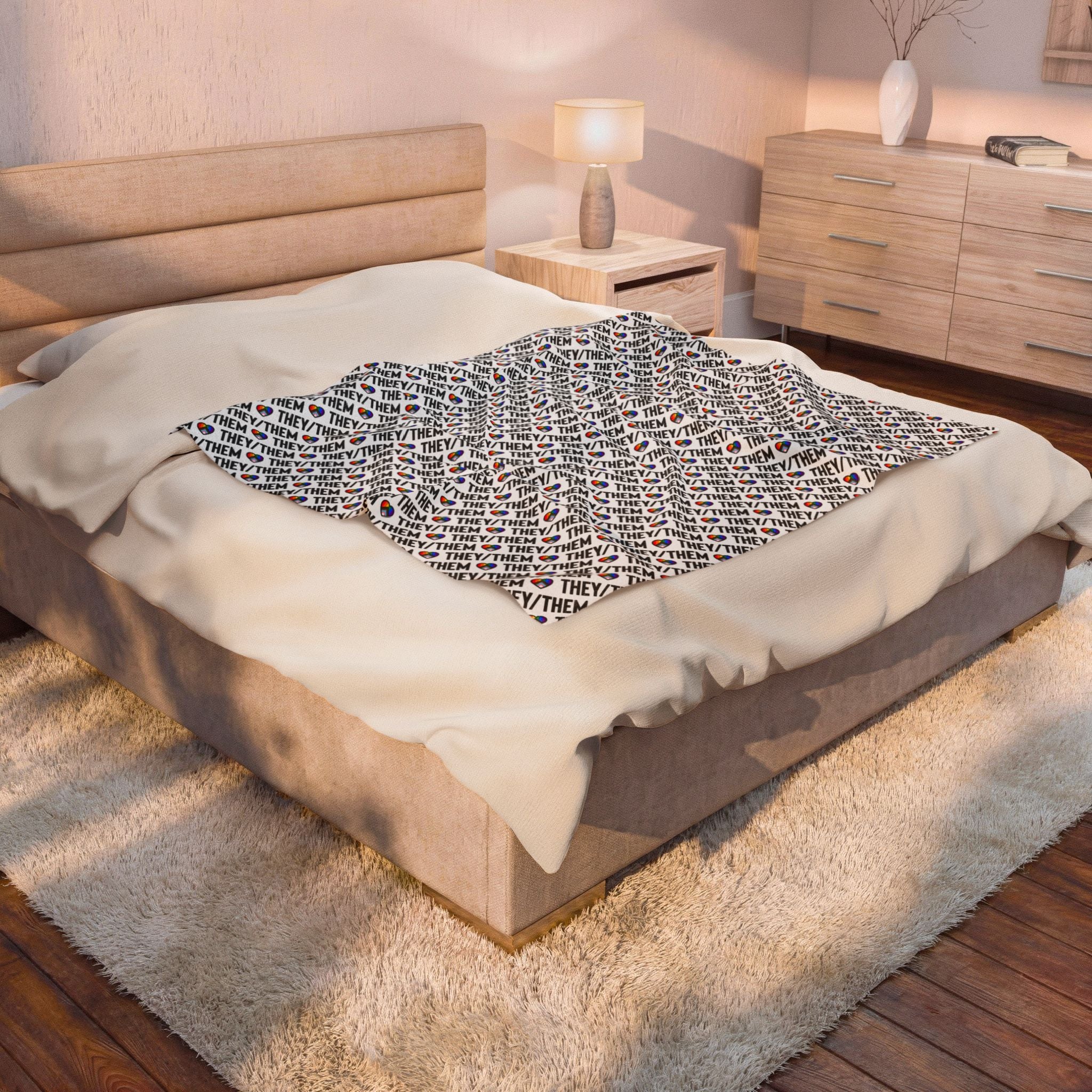 They/Them Pride Velveteen Plush Blanket