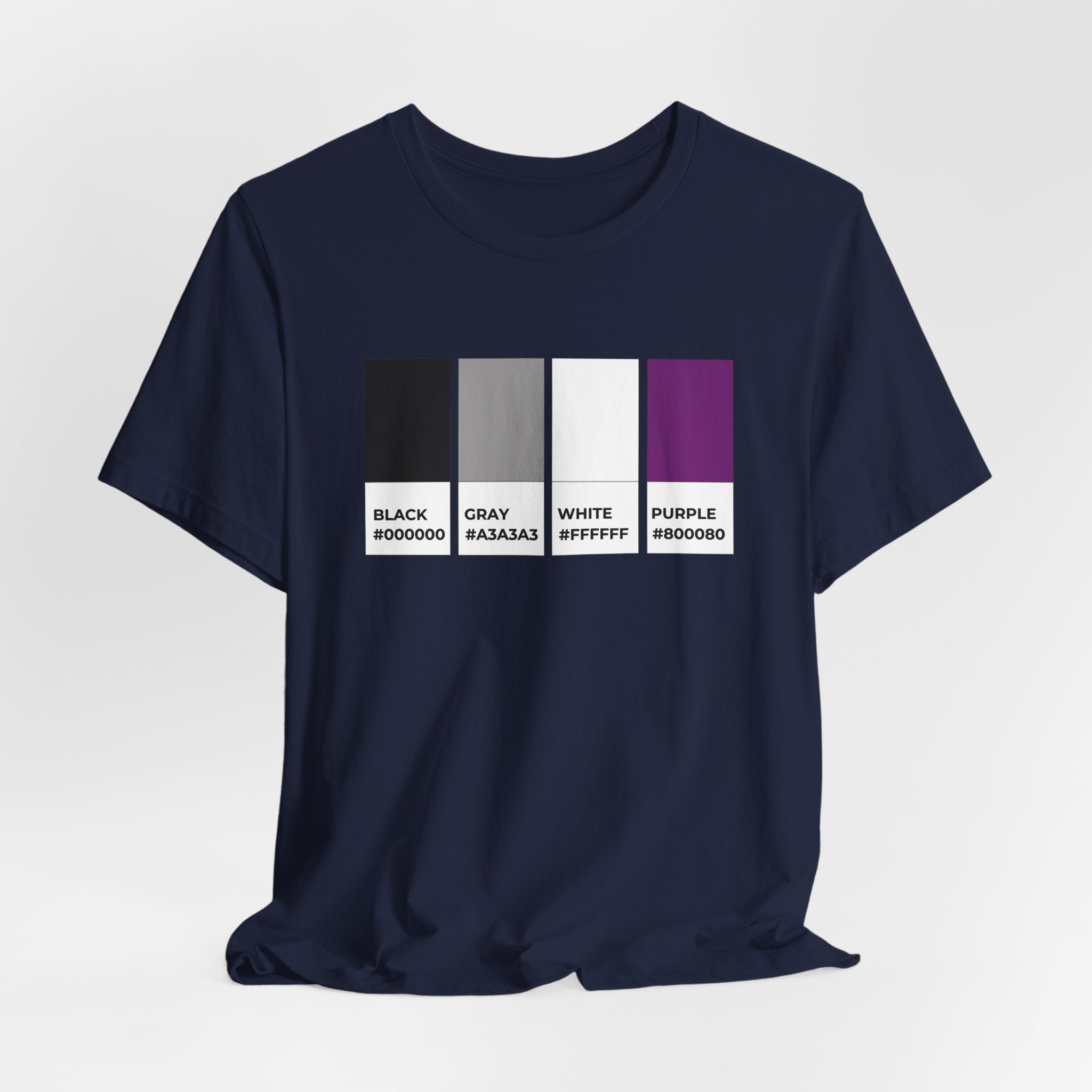 Funny Asexual Pride Flag Pantone Colors Unisex Jersey Short Sleeve T-Shirt