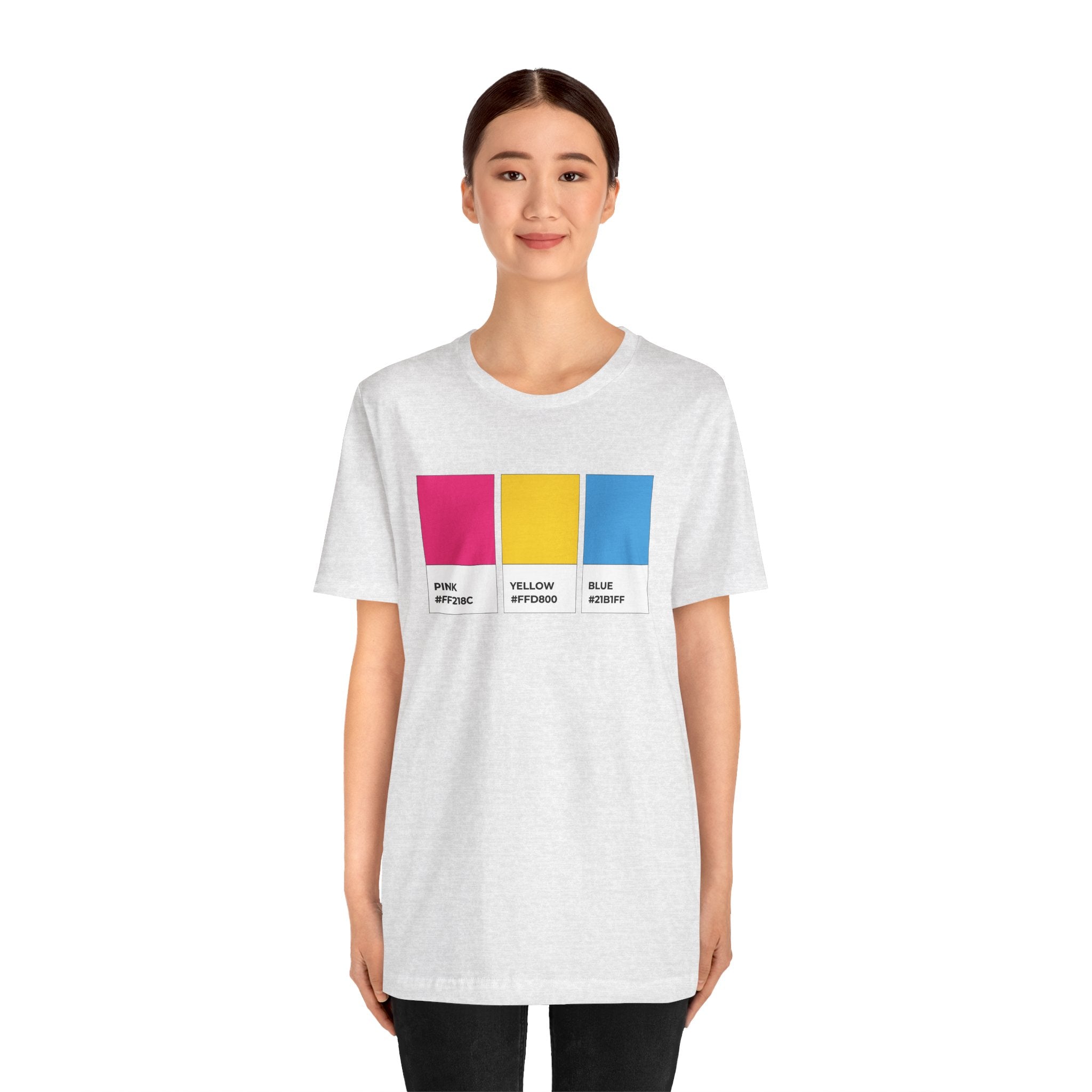 Funny Pansexual Pride Flag Pantone Colors Unisex Jersey Short Sleeve T-Shirt