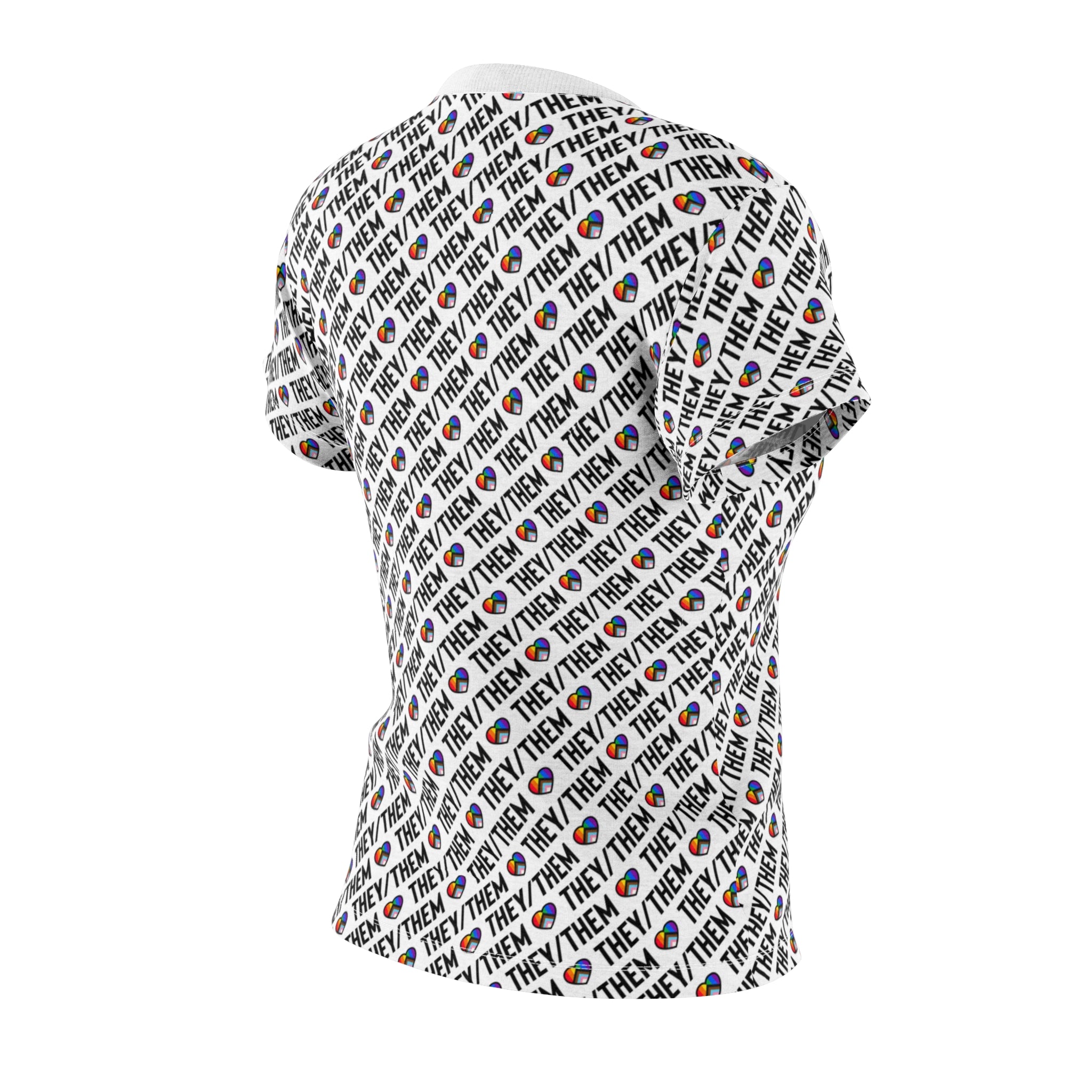 They/Them Pride Pattern Women’s T-Shirt | All-Over Print Pronoun Tee