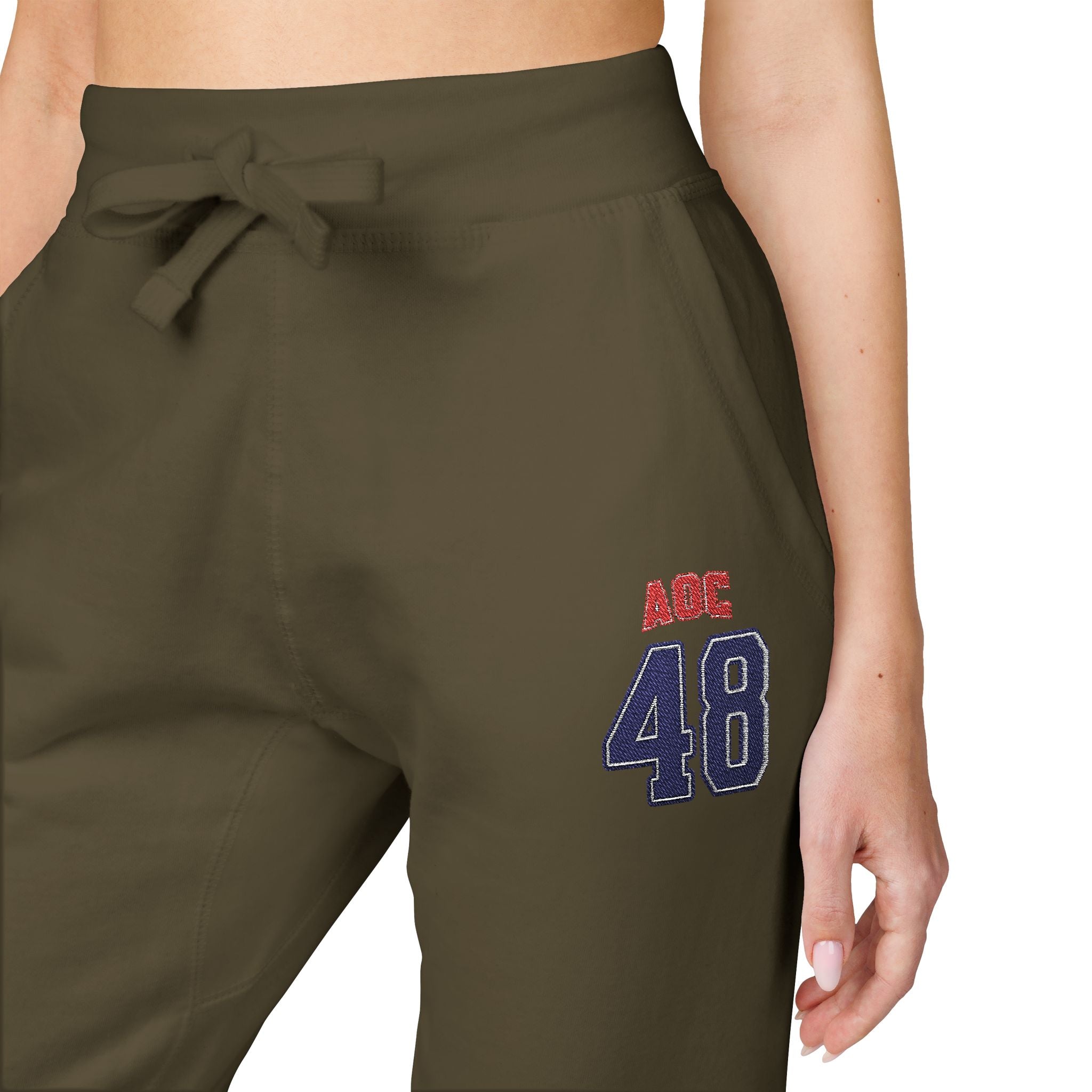 Embroidered Team AOC for 48th President Fleece Sweatpants — Casual Cozy Joggers