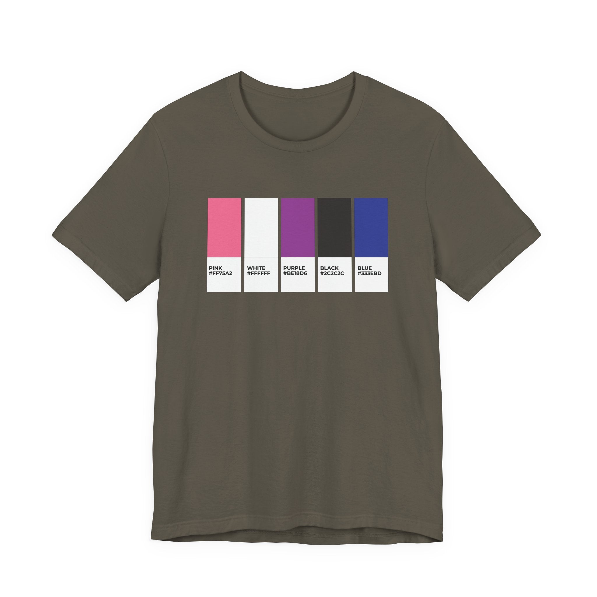 Funny Genderfluid Pride Flag Pantone Colors Unisex Jersey Short Sleeve T-Shirt