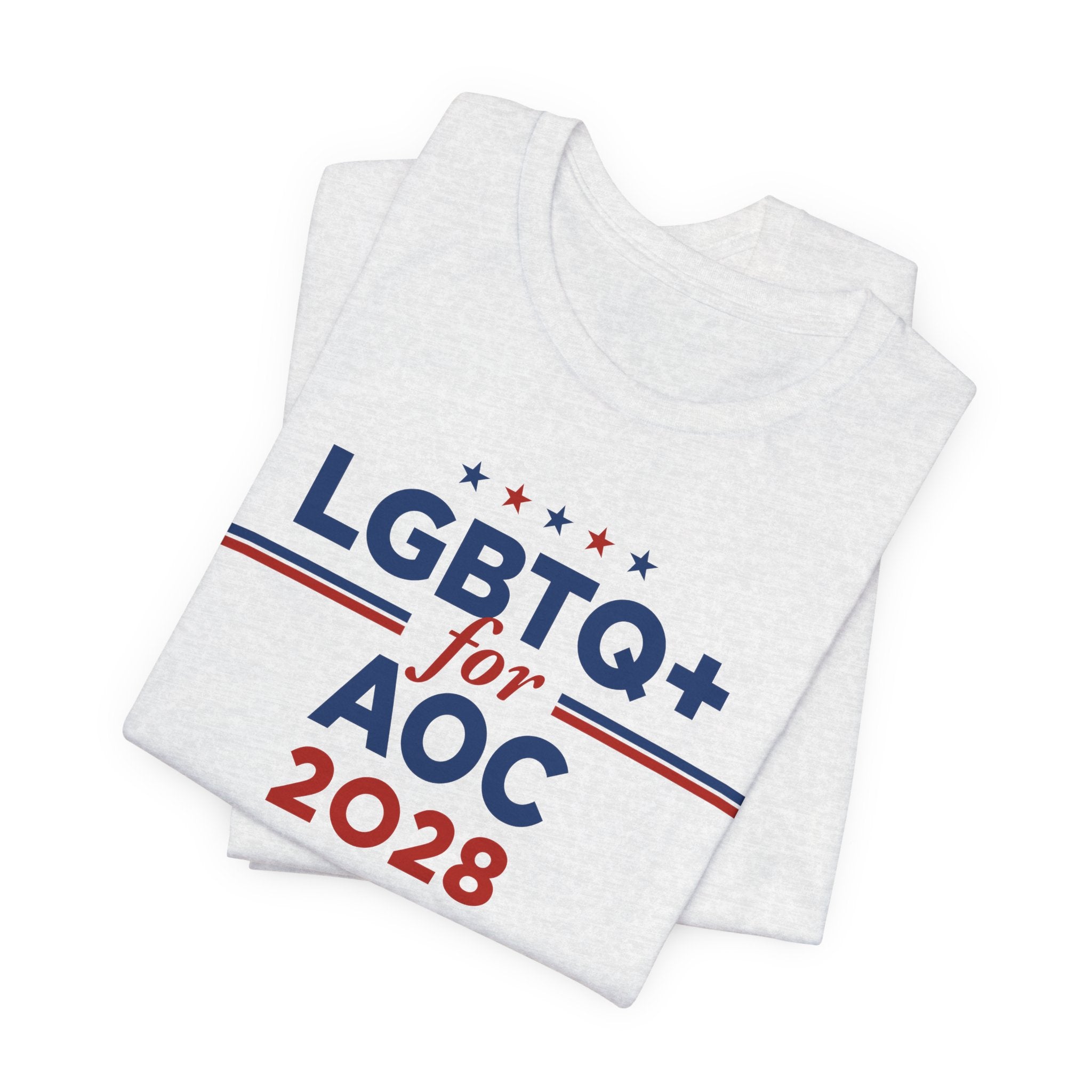 LGBTQ+ for AOC for President Campaign T-Shirt 2028