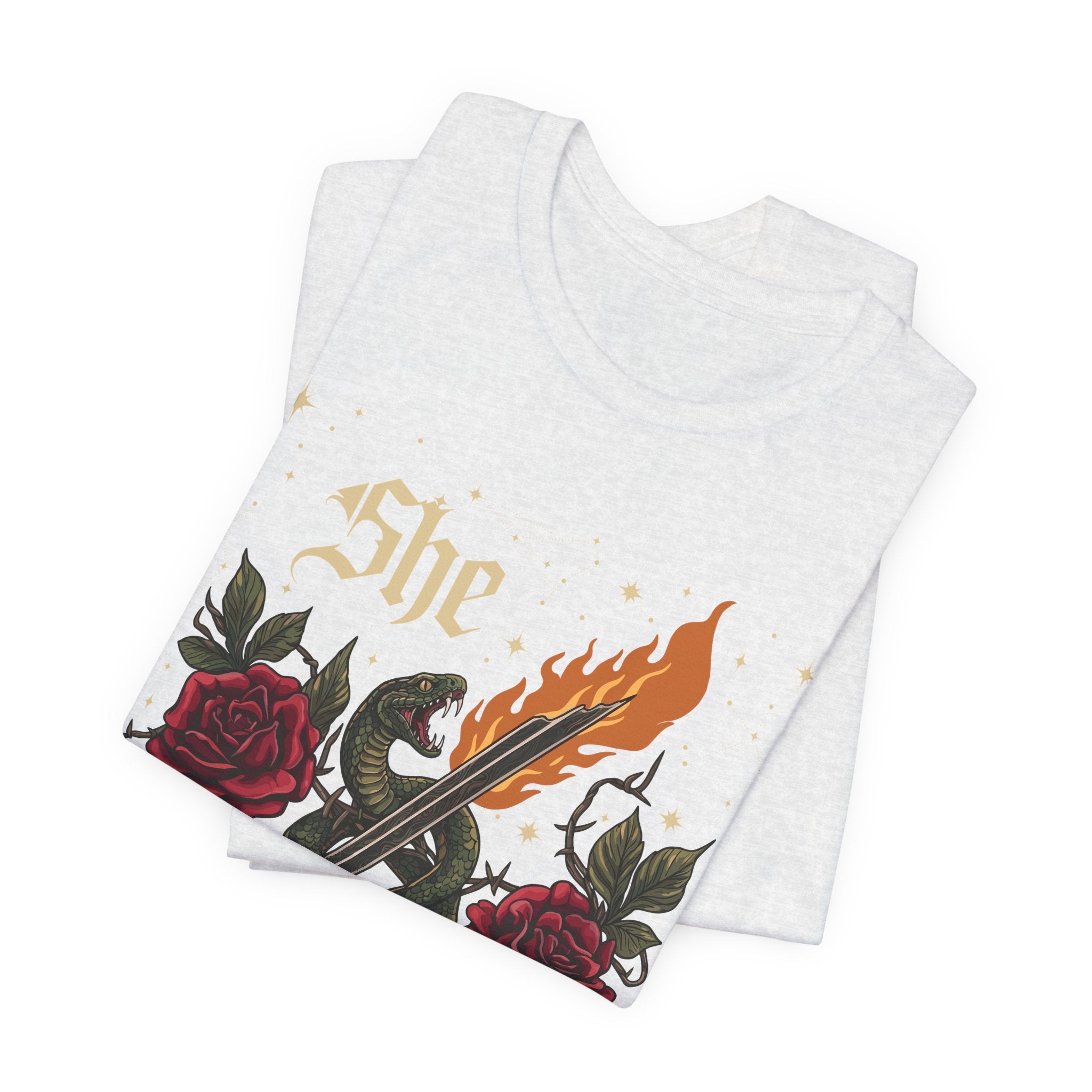 She/Her Gothic Tattoo T-Shirt | Bella+Canvas 3001 Pronoun Graphic Tee