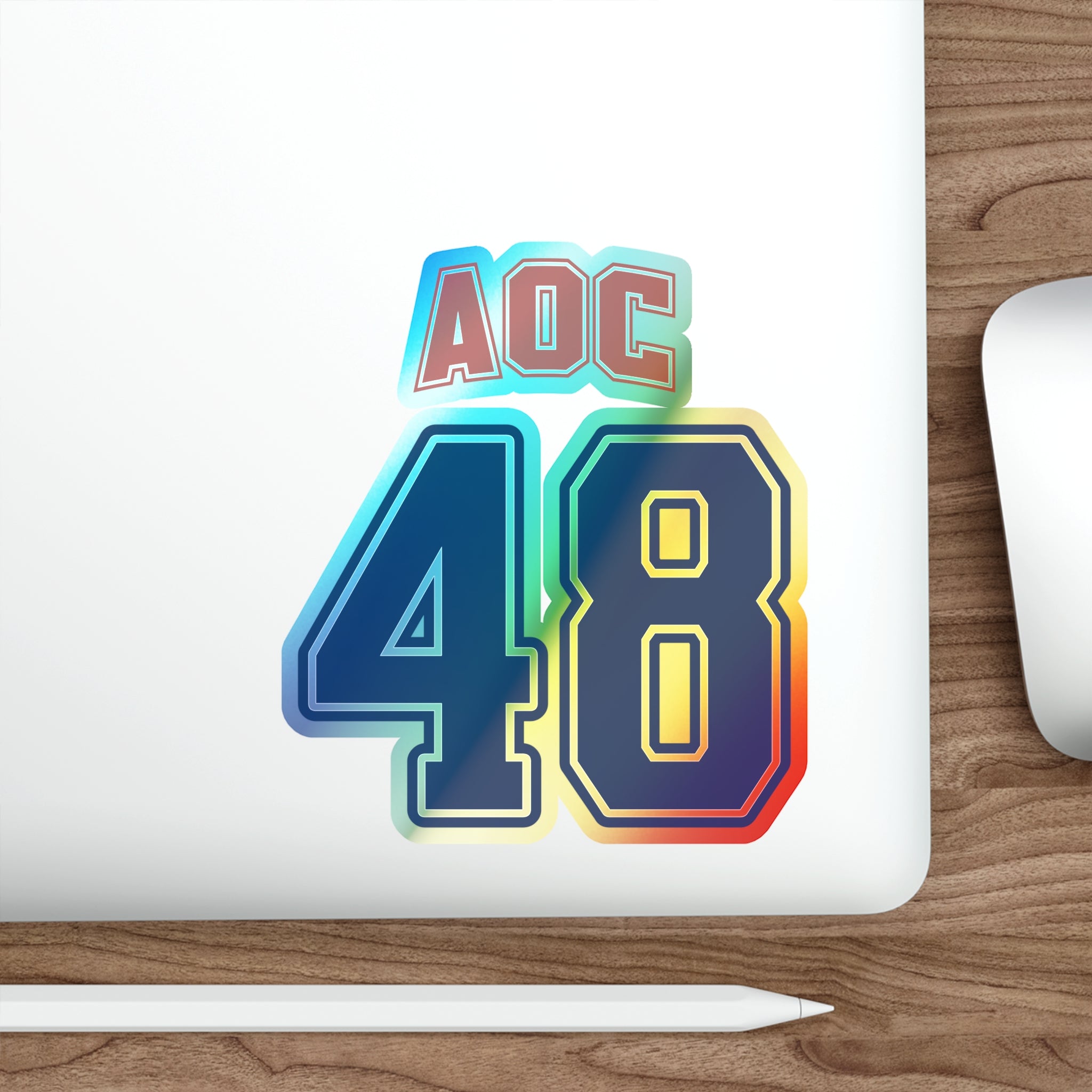 Holographic Team AOC for 48th President Sticker
