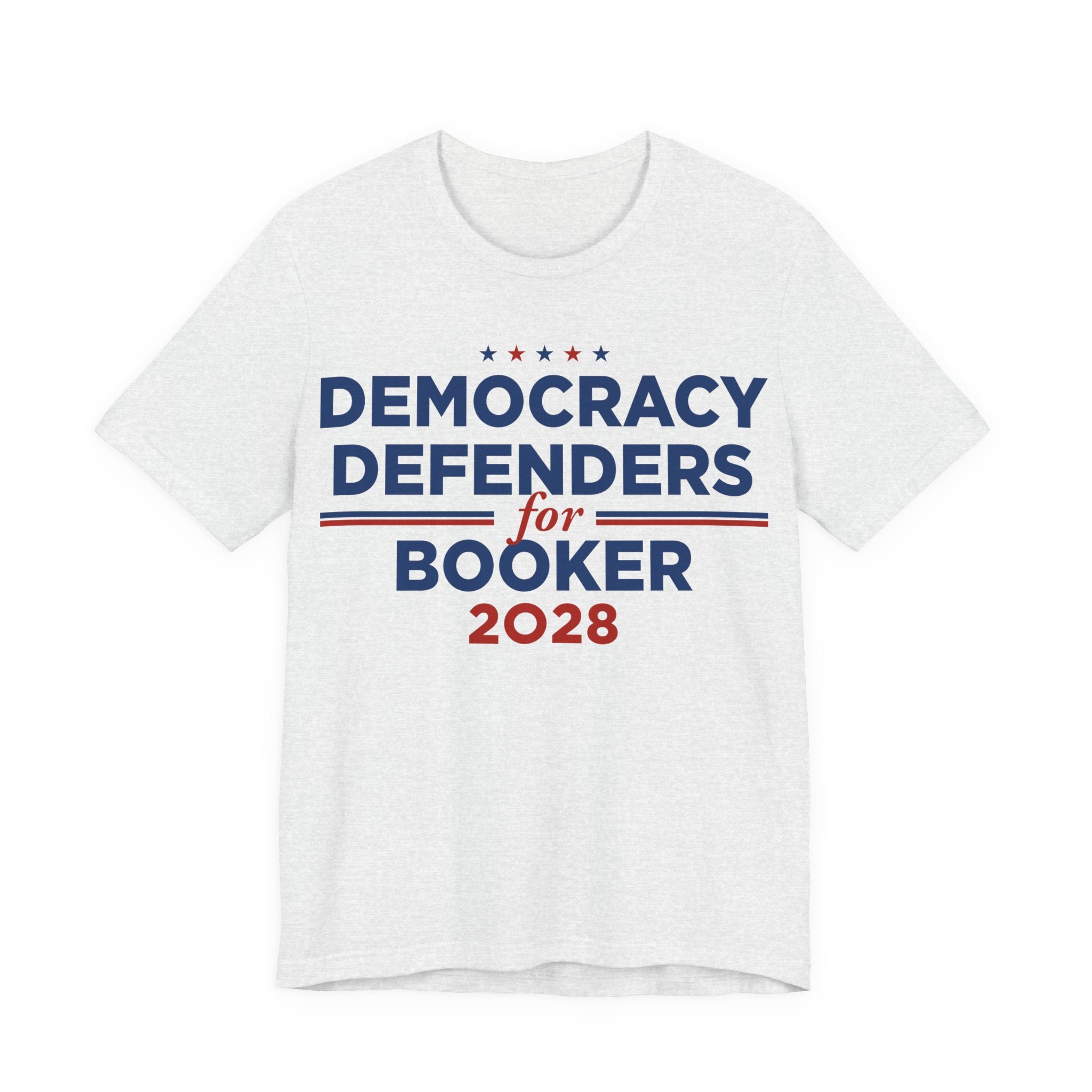 Democracy Defenders for Booker 2028 T-Shirt | Bella+Canvas 3001 Political Graphic Tee