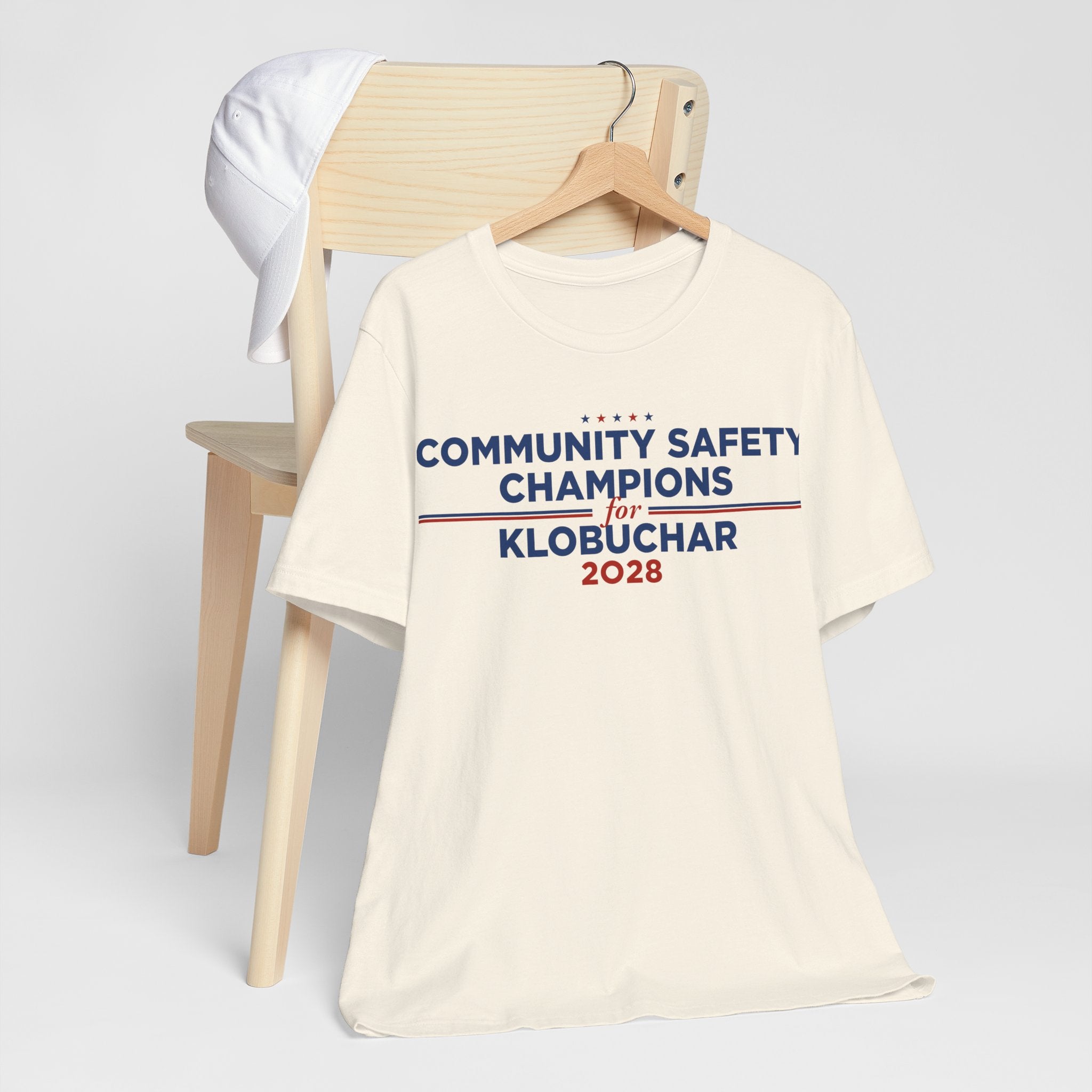 Community Safety Champions for Klobuchar 2028 T-Shirt | Bella+Canvas 3001 Political Graphic Tee