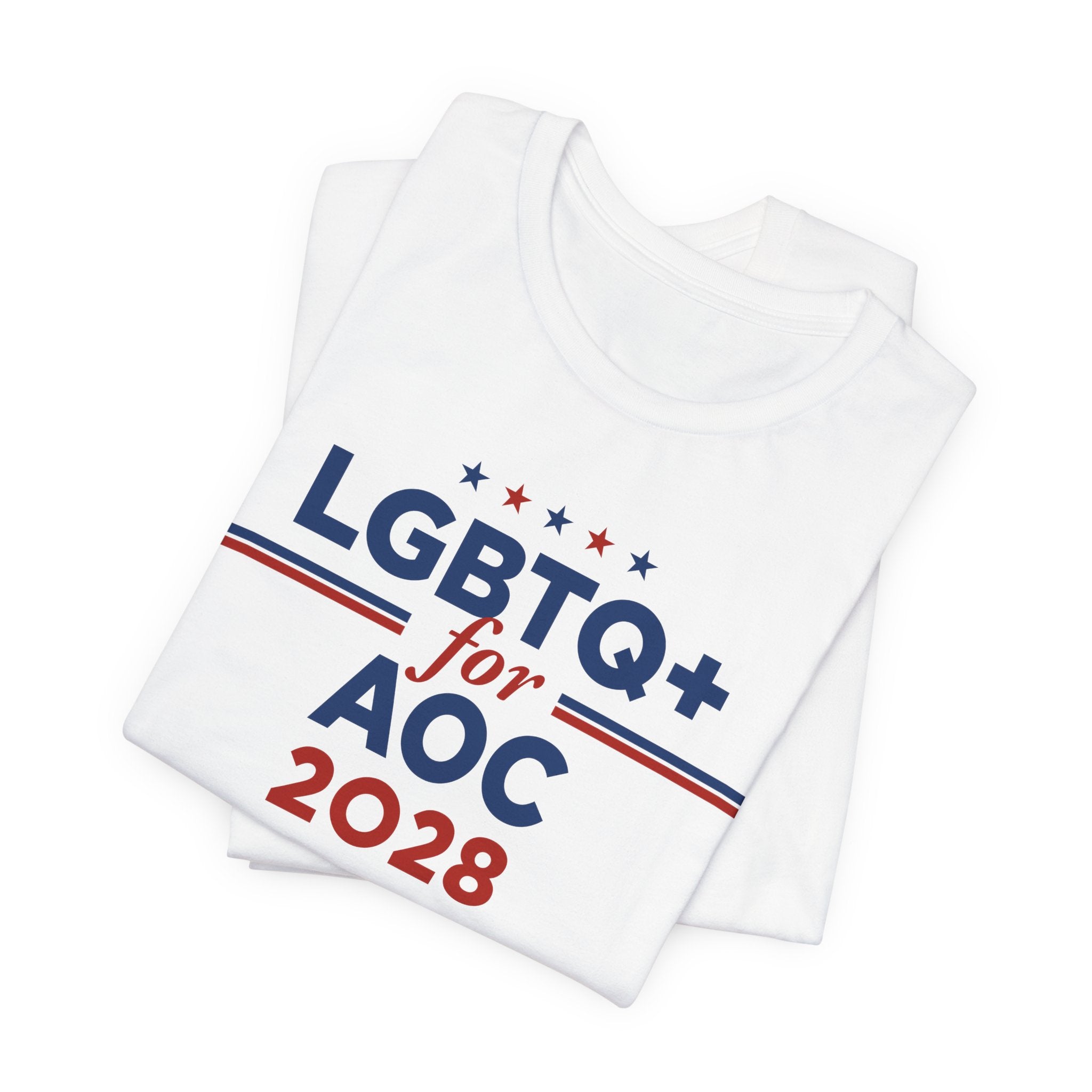 LGBTQ+ for AOC for President Campaign T-Shirt 2028