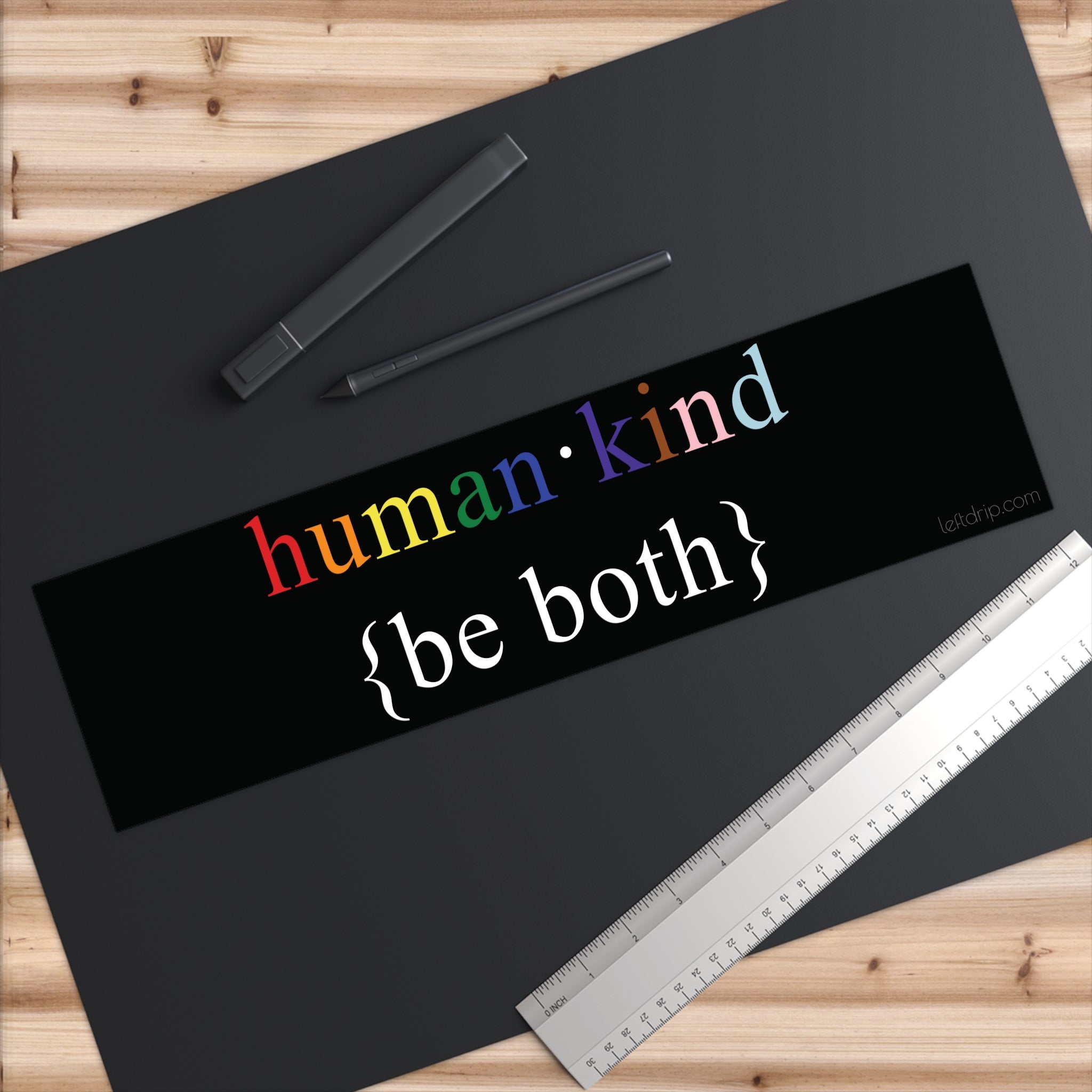Human Kind Be Both Sticker - LGBTQIA+ Pride Flag Bumper Sticker